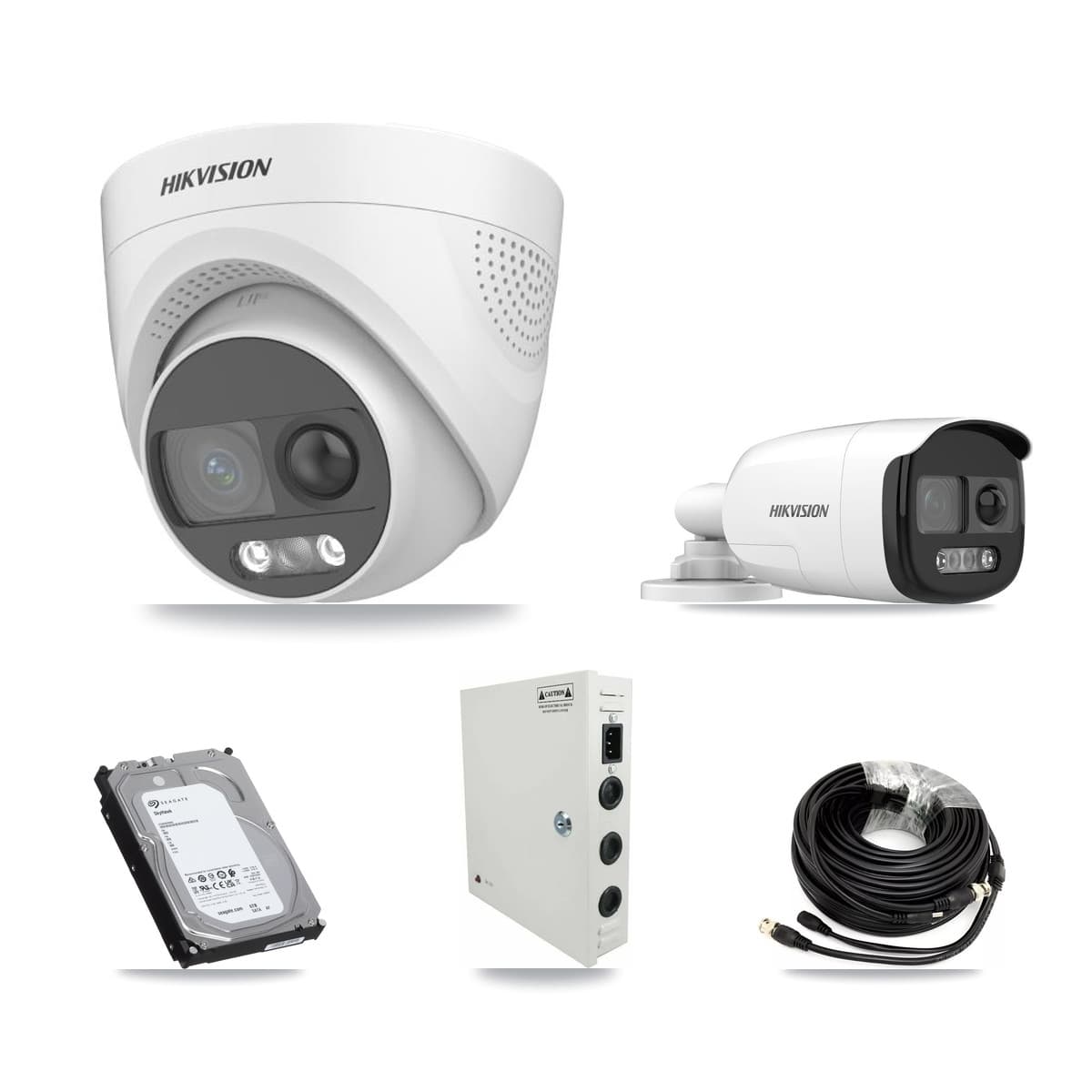Hikvision 32-Channel 5MP CCTV Kit — 1 DS-2CE12KF3T Bullet + 27 DS-2CE72KF3T Turret Cameras + 3× 6TB Recording (IDS-7332HUHI Recorder)