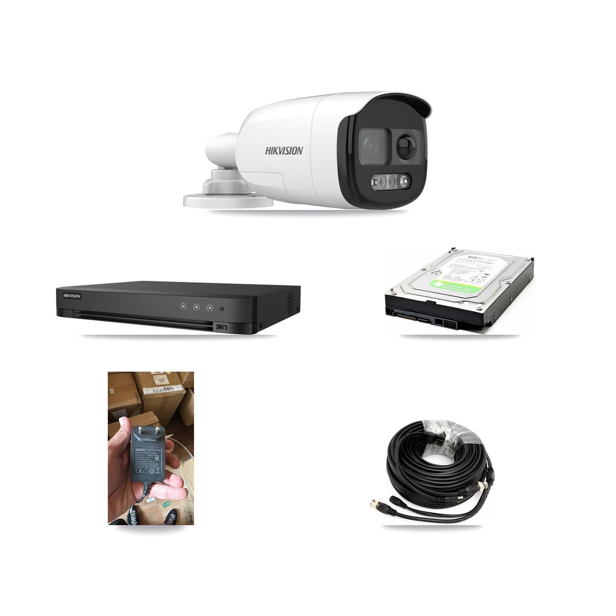 Hikvision 4-Channel 5MP CCTV Kit — 1 DS-2CE12KF3T Bullet Camera + 1TB Recording (IDS-7204HUHI Recorder)