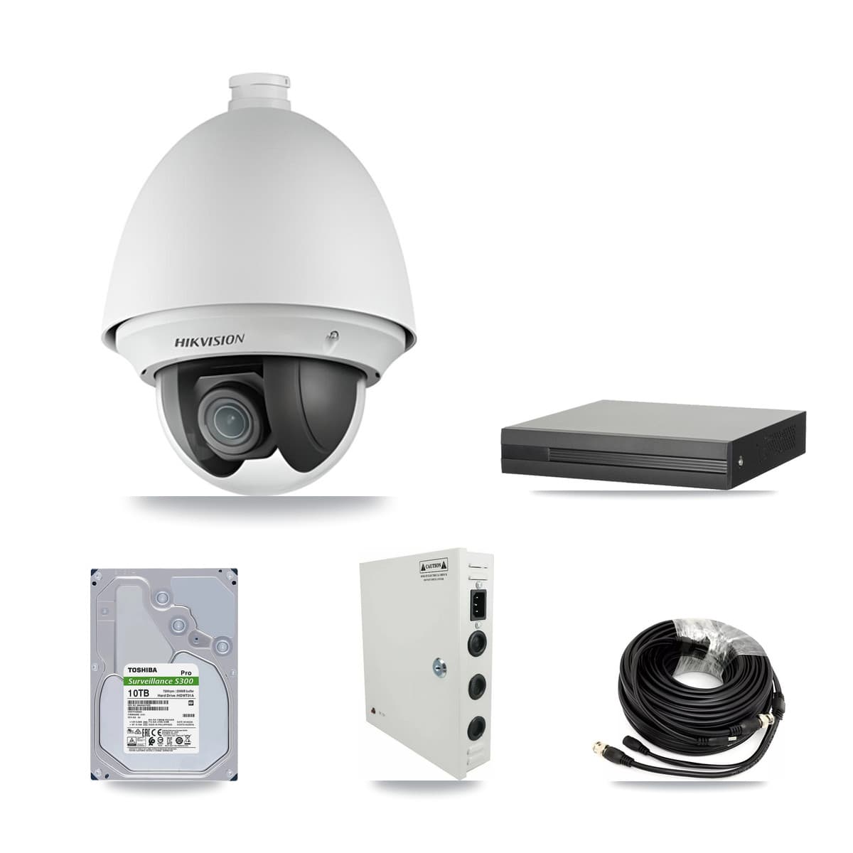 Hikvision 16-Channel 2MP CCTV Kit — 15 PTZ Cameras + 10TB Recording (XVR-3116HS Recorder)