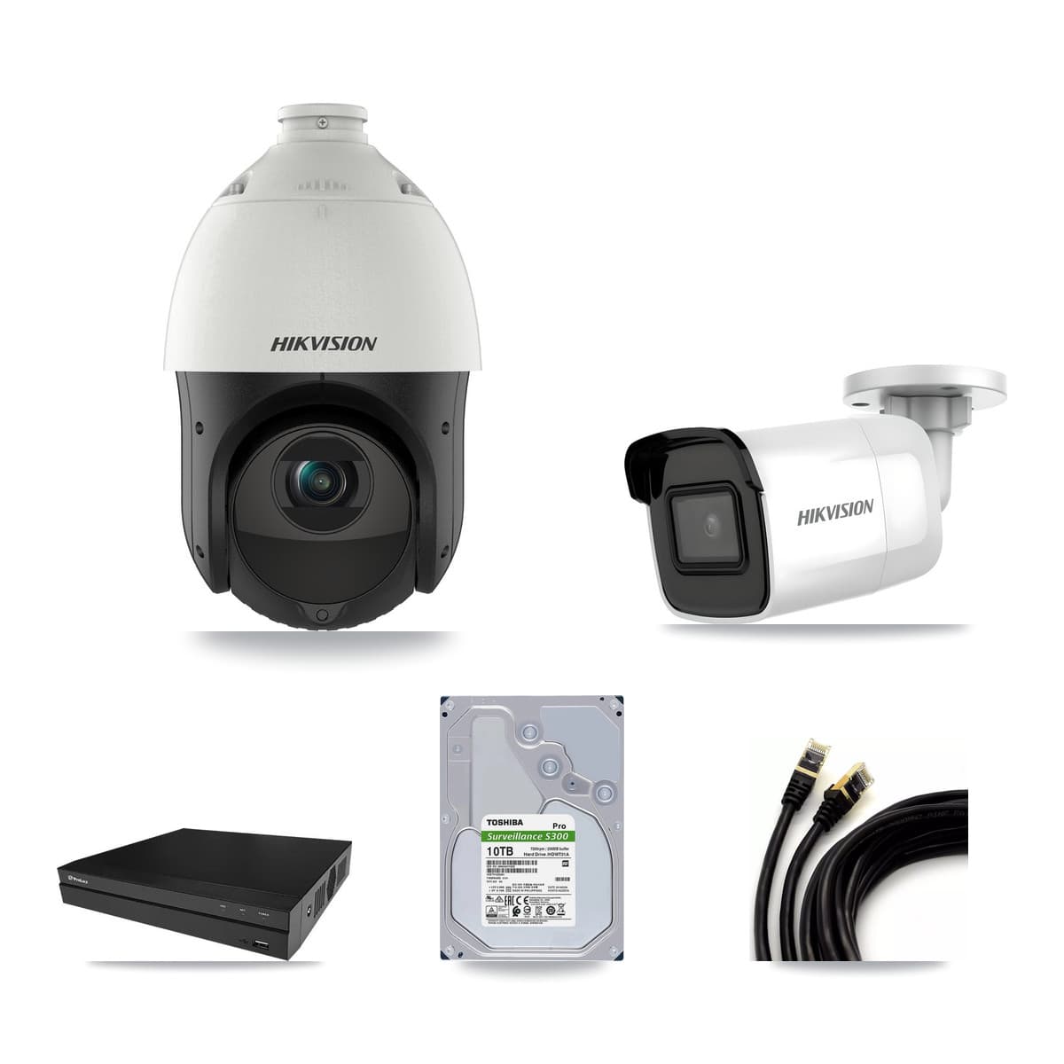 Hikvision & Prolux 8-Channel 4MP – 4K CCTV Kit — 2 4K Bullet + 4 4MP PTZ Cameras + 10TB Recording - Image 1