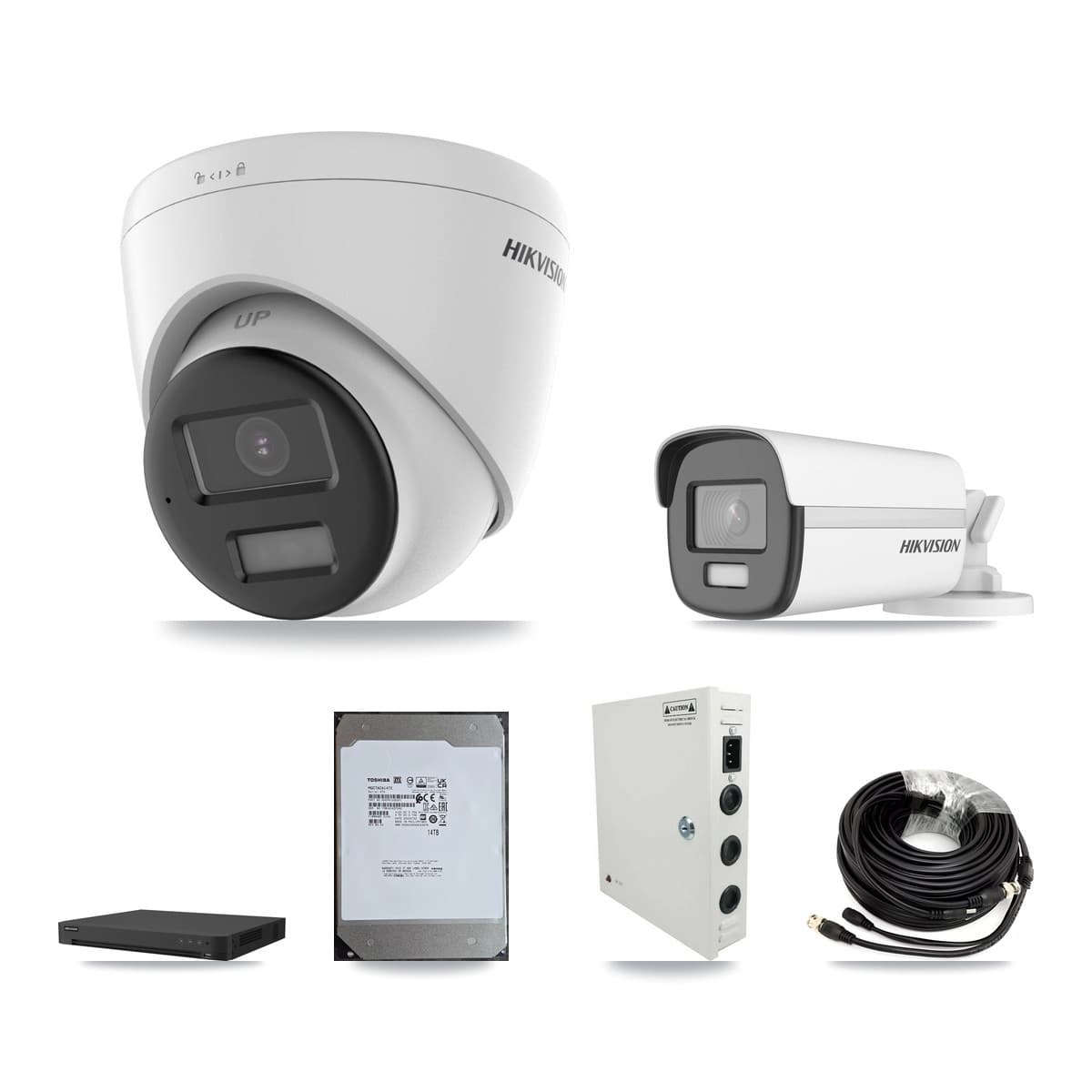 Hikvision 16-Channel 4K CCTV Kit — 1 Bullet + 8 Turret Cameras + 14TB Recording