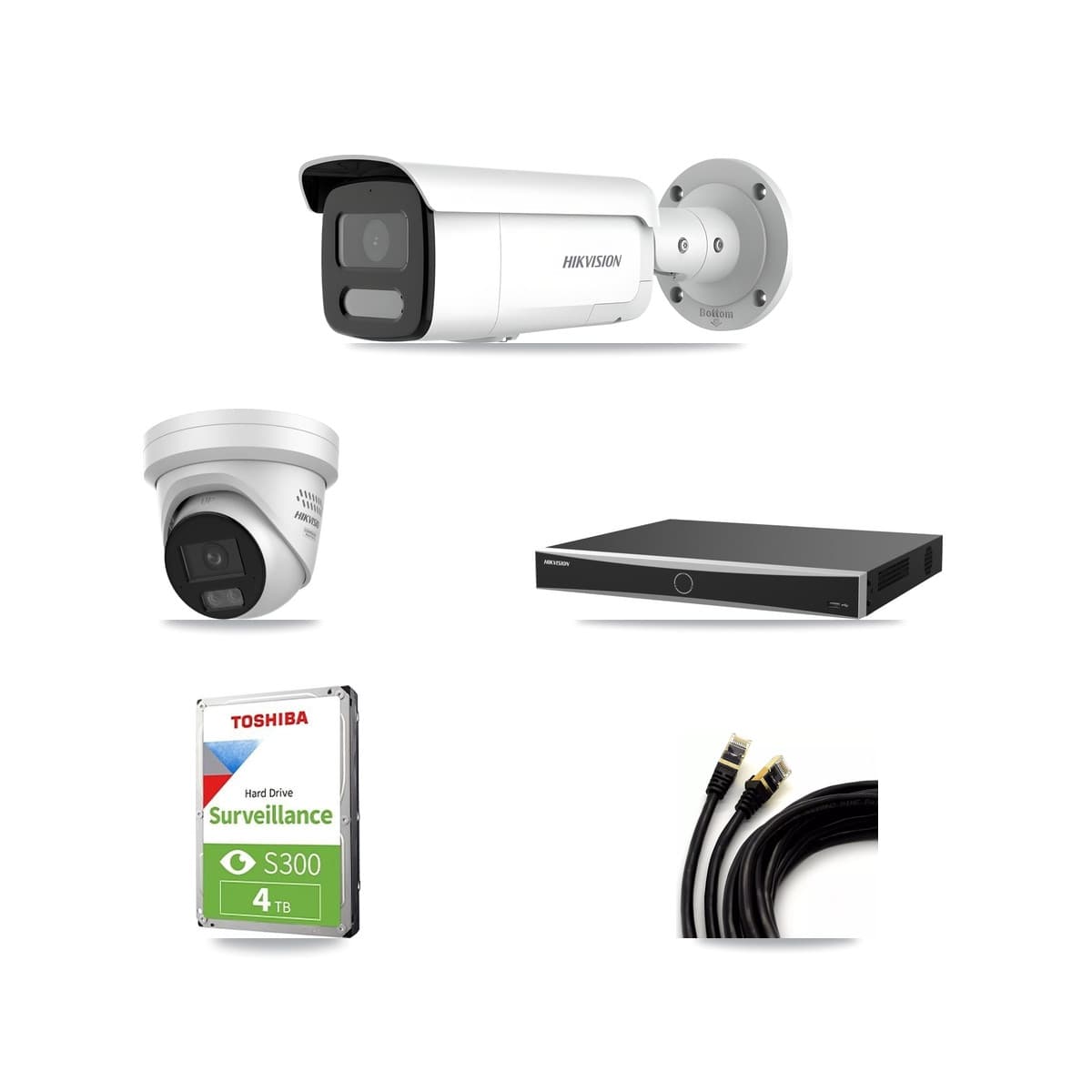 Hikvision 16-Channel 4MP CCTV Kit — 1 Turret + 2 Bullet Cameras + 4TB Recording