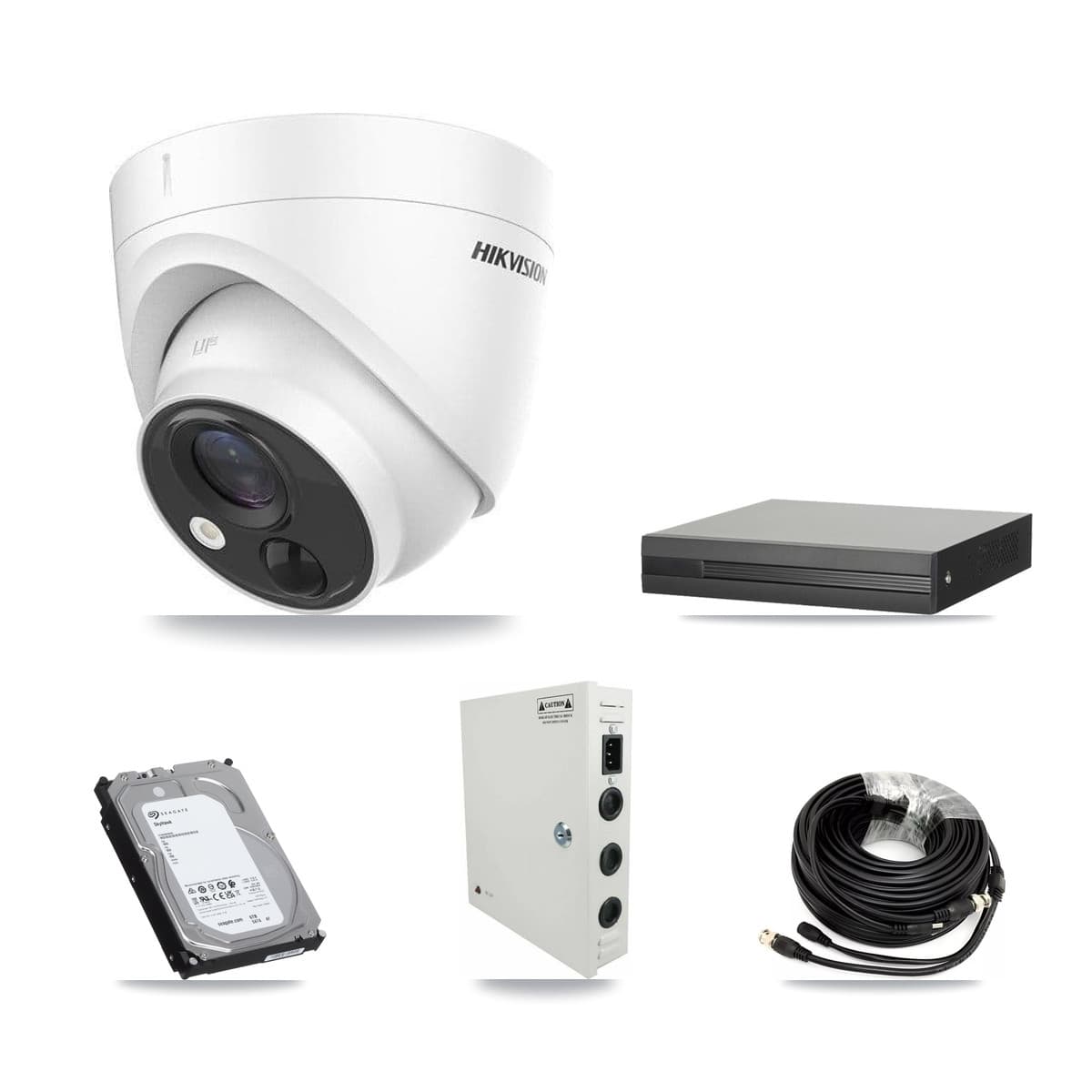 Hikvision 16-Channel 5MP CCTV Kit — 16 DS-2CE71H0T Turret Cameras + 6TB Recording (XVR-3116HS Recorder)