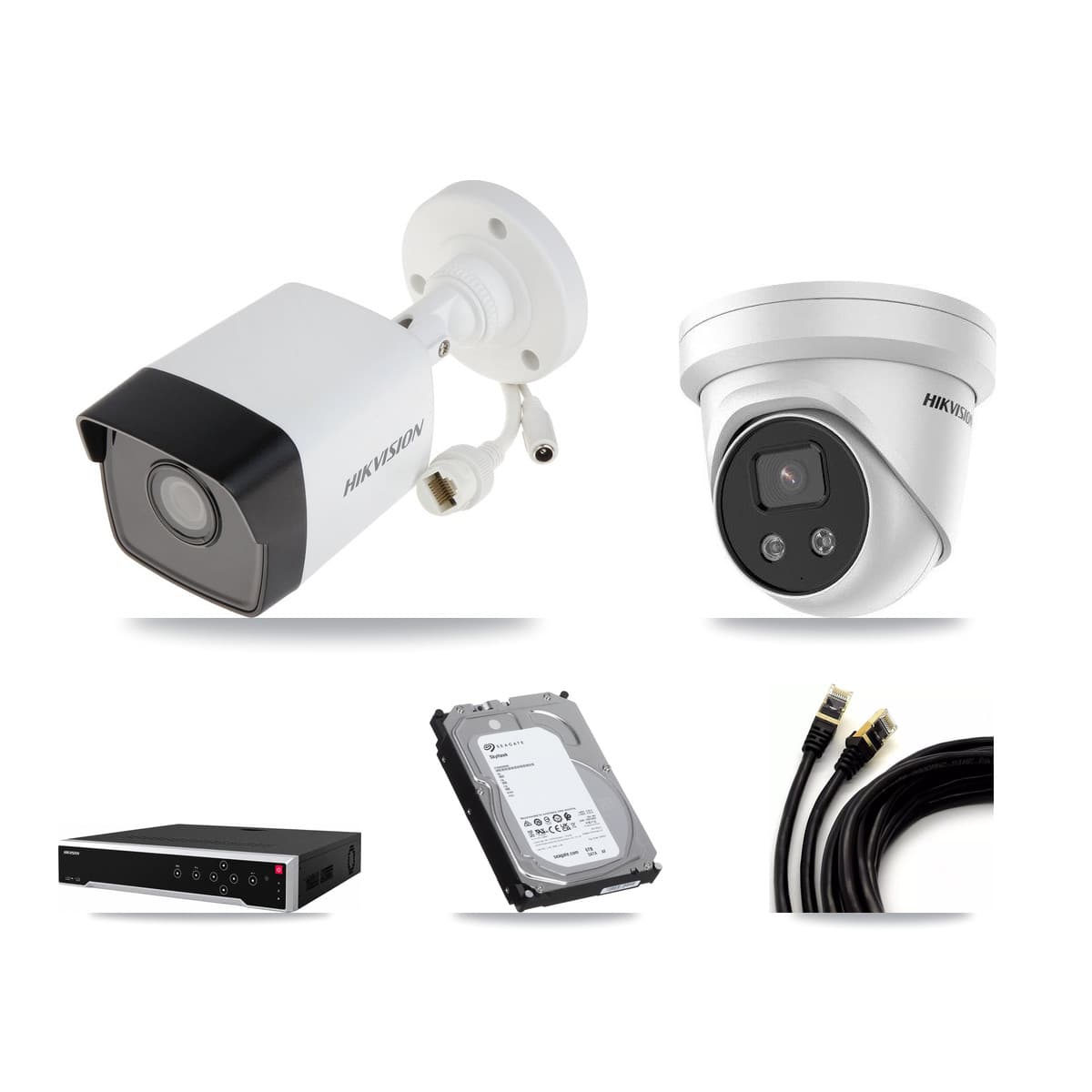 Hikvision 32-Channel 5MP CCTV Kit — 9 DS-2CD1053G0 Bullet + 4 DS-2CD3356G2 Turret Cameras + 3× 6TB Recording
