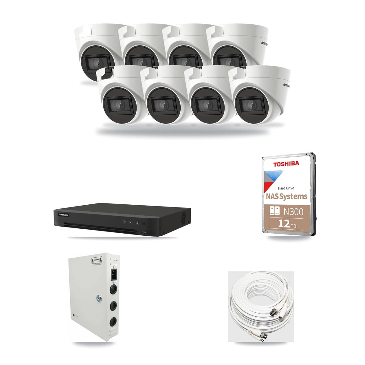 Hikvision 8-Channel 4K CCTV Kit — 8 DS-2CE78U1T Turret Cameras + 12TB Recording - Image 1