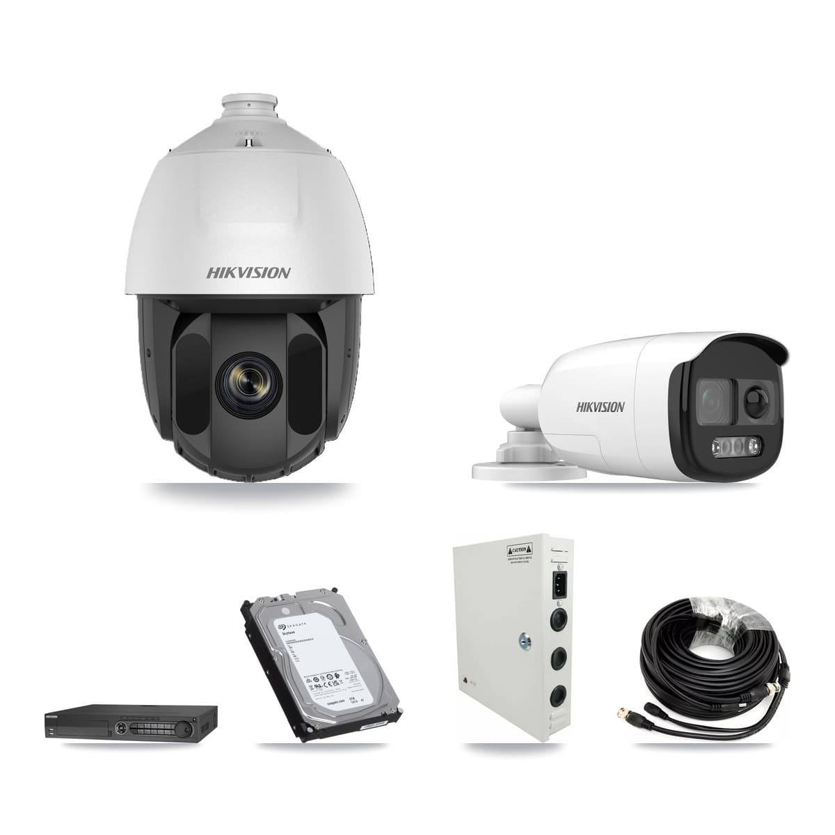 Hikvision 32-Channel 2MP – 5MP CCTV Kit — 23 DS-2AE5225TI 2MP PTZ + 1 DS-2CE12KF3T 5MP Bullet Cameras + 6TB Recording (DS-7332HQHI Recorder) - Image 1