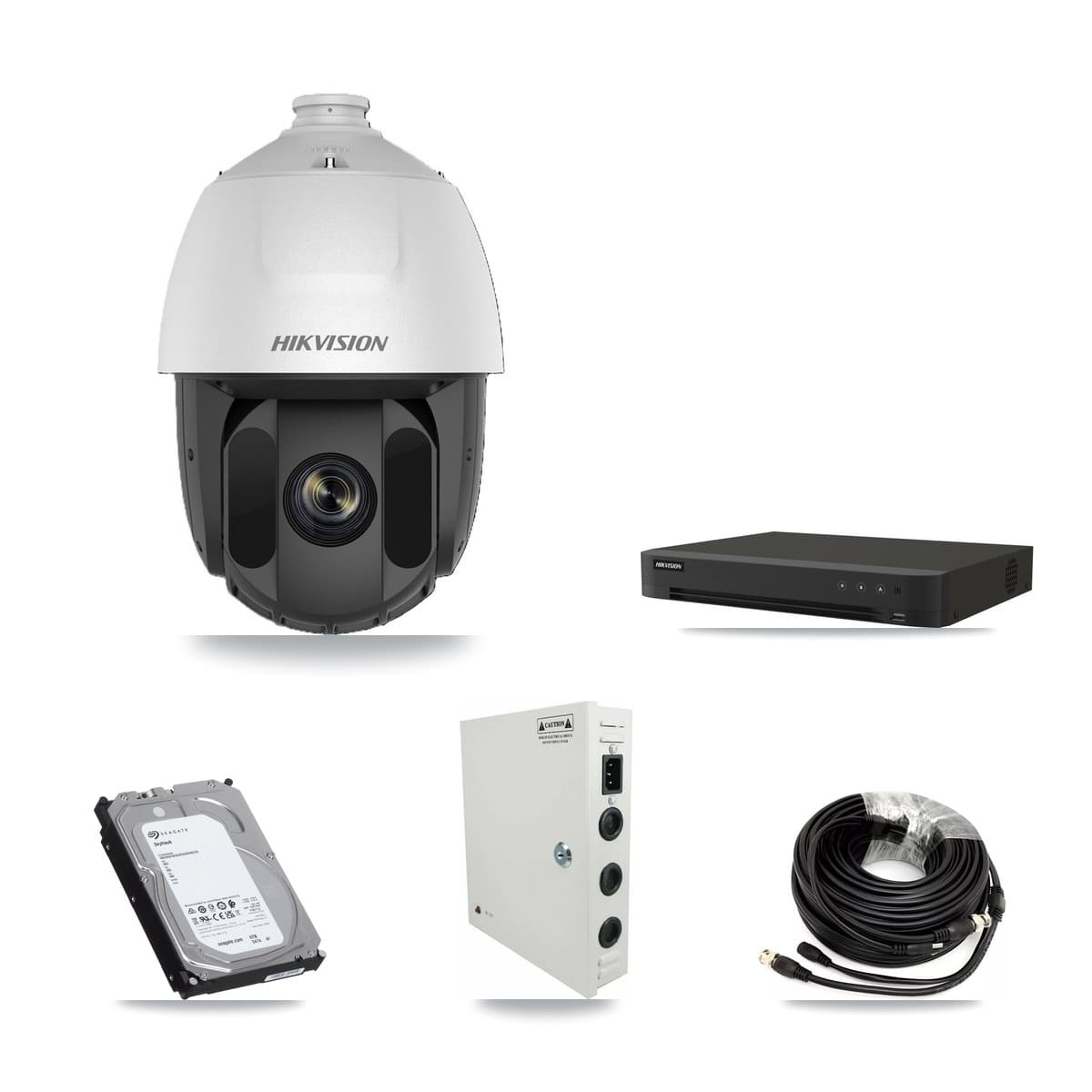 Hikvision 16-Channel 2MP CCTV Kit — 9 DS-2AE5225TI PTZ Cameras + 6TB Recording (IDS-7216HQHI Recorder) - Image 1