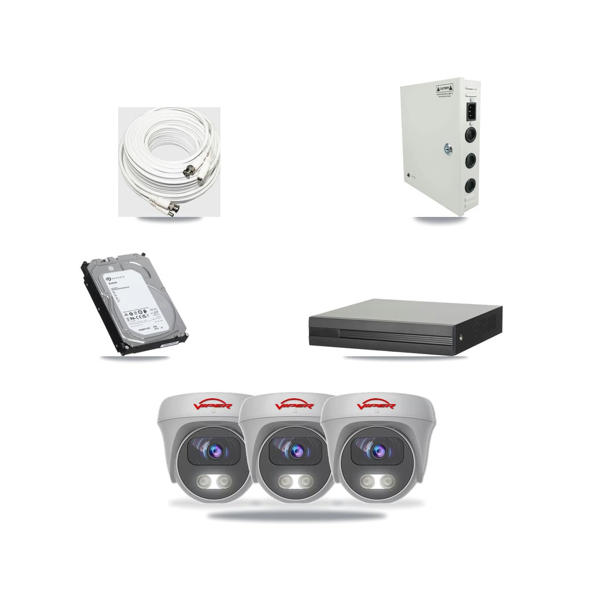 16-channel CCTV kit: 3 cameras (3× 5MP Camera), 6TB hard drive