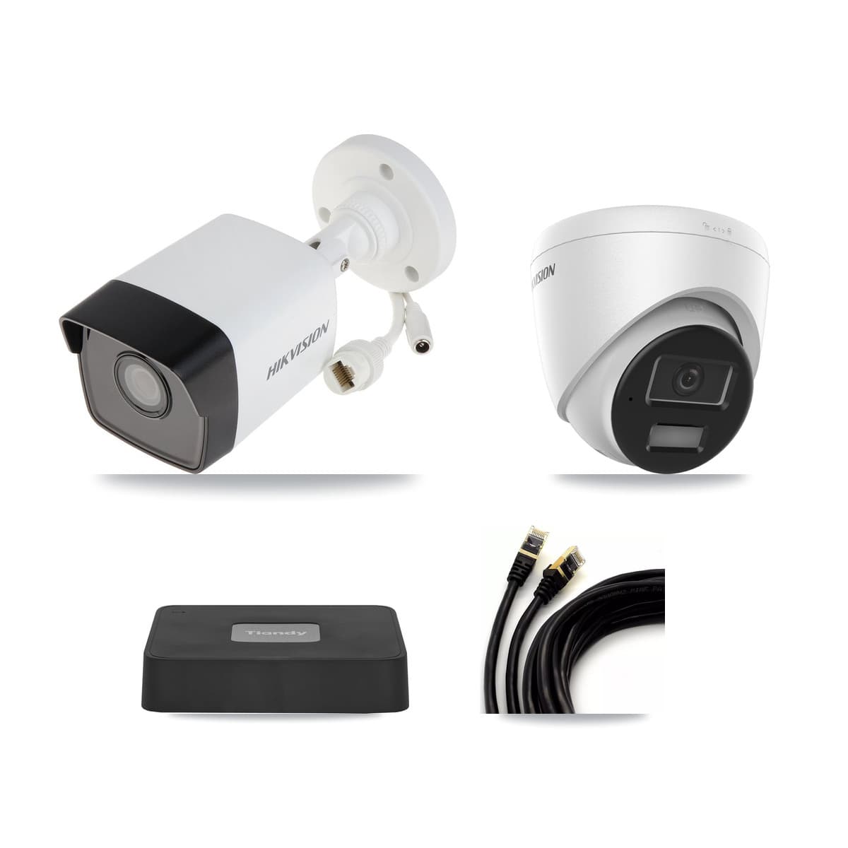Hikvision & Tiandy 4-Channel 4MP – 5MP CCTV Kit — 1 DS-2CD1053G0 5MP Bullet + 1 DS-2CD1343G2 4MP Turret Cameras + 3TB Recording - Image 1