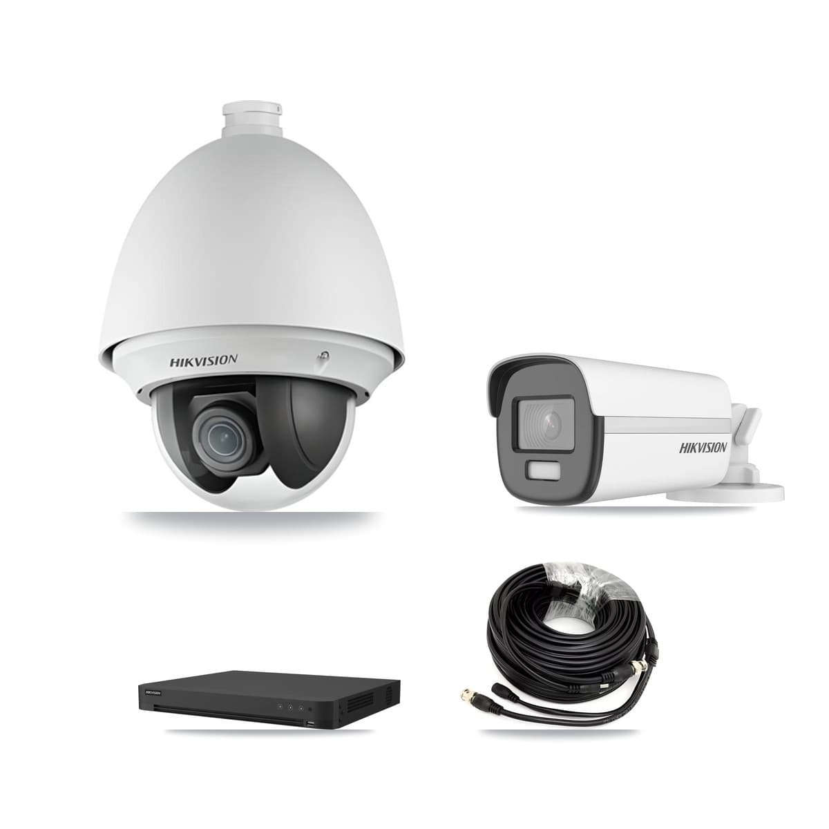 Hikvision 16-Channel 2MP – 4K CCTV Kit — 1 DS-2AE4225T 2MP PTZ + 1 DS-2CE12UF3T 4K Bullet Cameras + 3TB Recording - Image 1