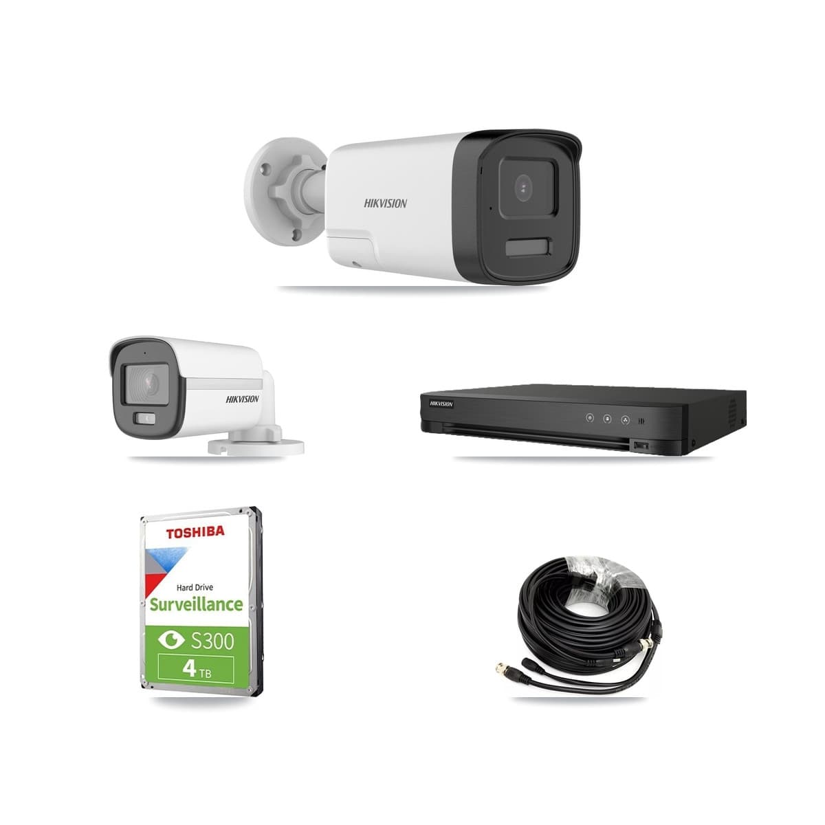 Hikvision 8-Channel 5MP CCTV Kit — 1 DS-2CE12KF0T + 2 DS-2CE17K0T Bullet Cameras + 4TB Recording