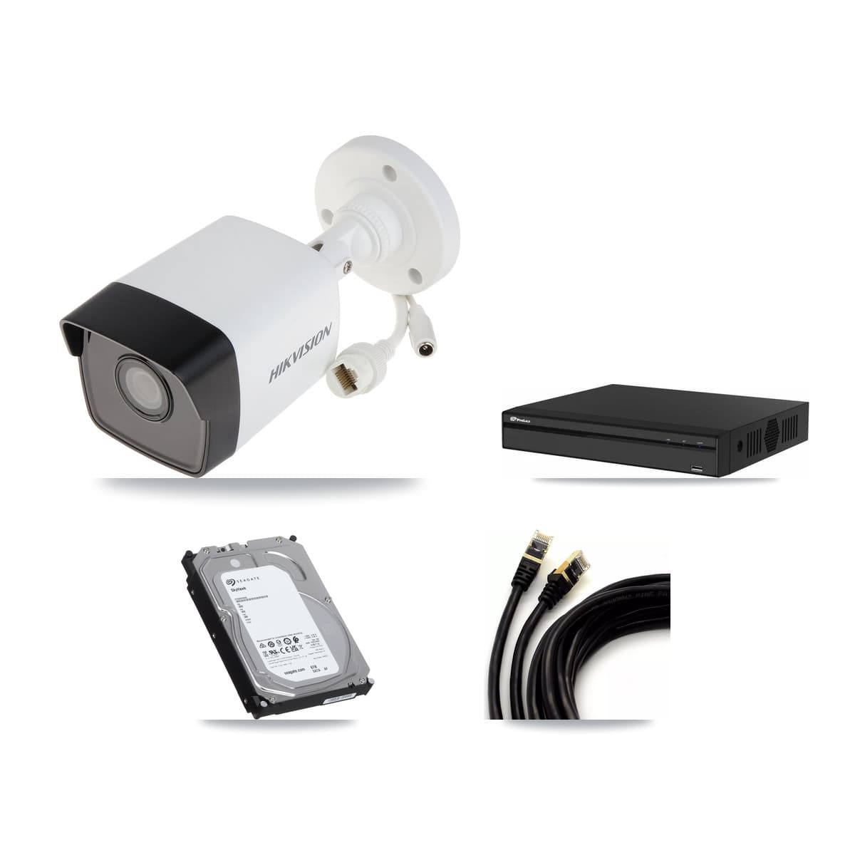 Hikvision & Prolux 4-Channel 5MP CCTV Kit — 4 Bullet Cameras + 6TB Recording