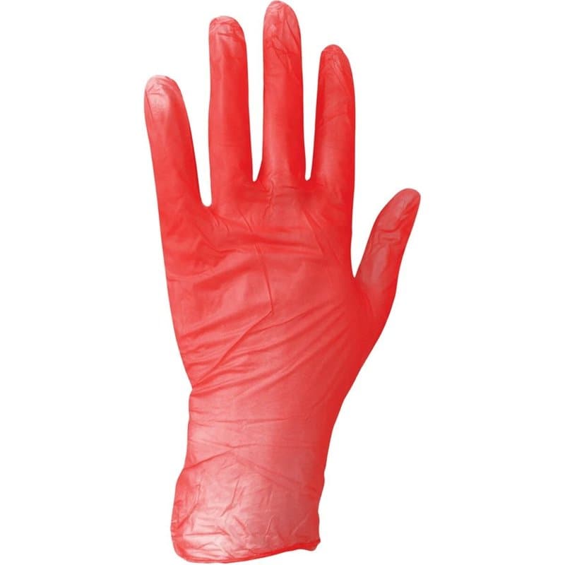 Arco-Essentials-Red-Powdered-Vinyl-Disposable-Gloves