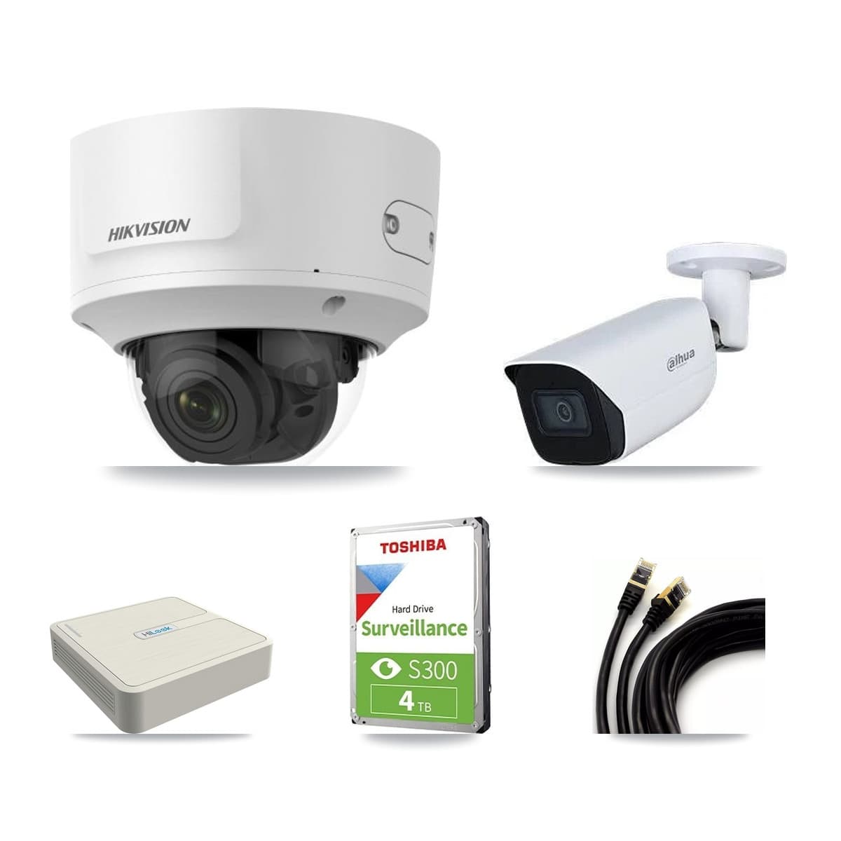 8-Channel 2MP – 5MP CCTV Kit — 4 2MP Dome + 1 5MP Bullet Cameras + 4TB Recording - Image 1