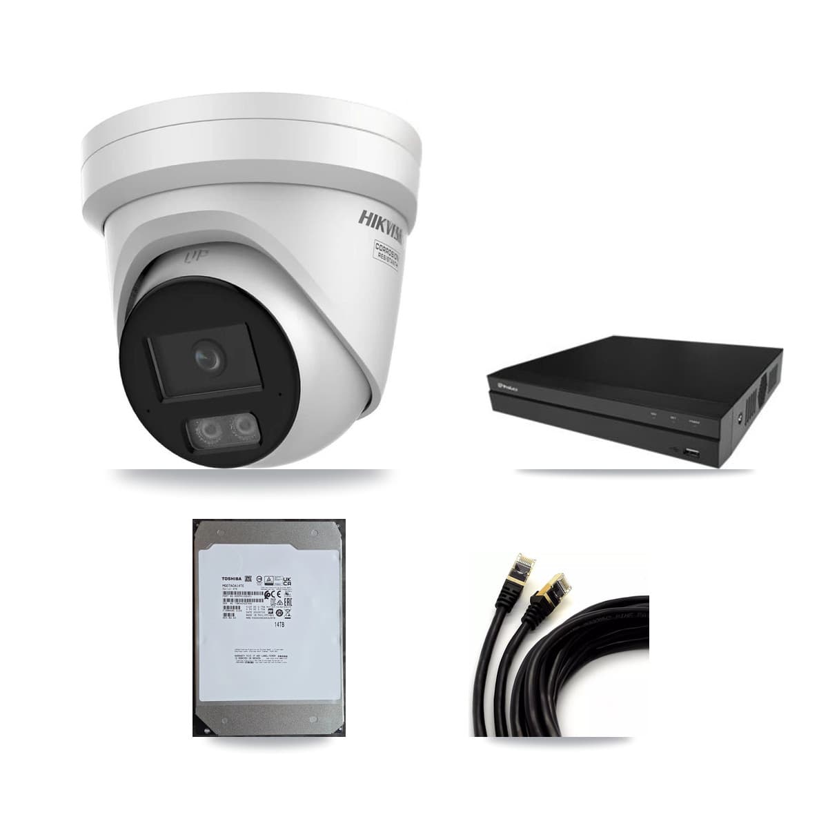 Hikvision & Prolux 16-Channel 4K CCTV Kit — 16 DS-2CD2387G3 Turret Cameras + 14TB Recording
