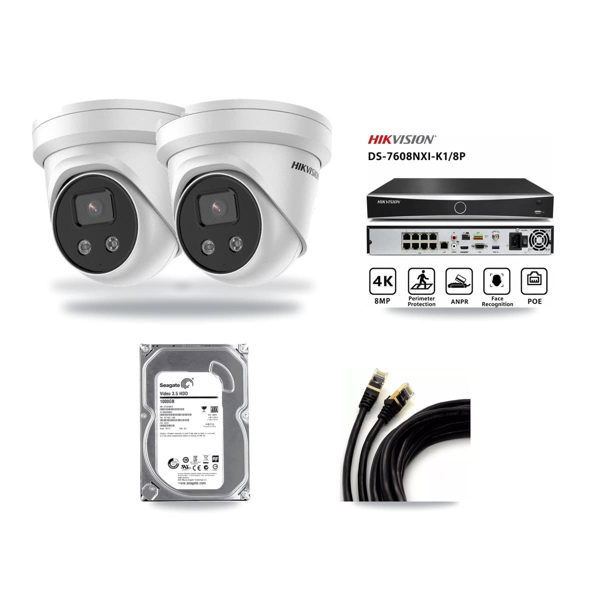 Hikvision 8-Channel 5MP CCTV Kit — 2 Turret Cameras + 1TB Recording - Image 1