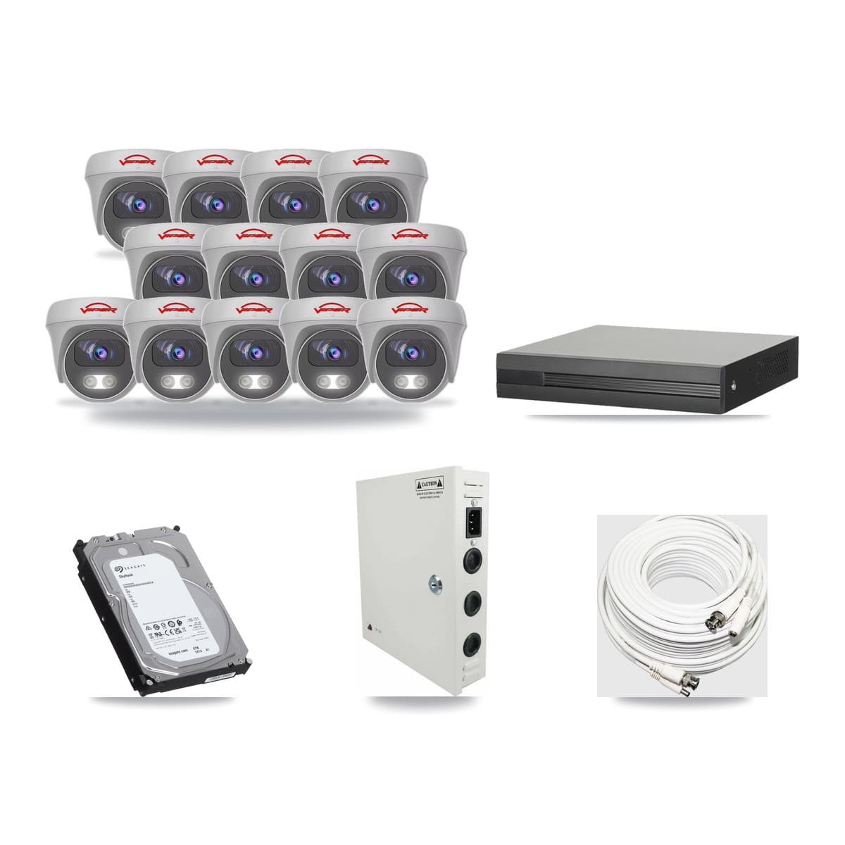16-Channel 5MP CCTV Kit — 13 Viper Cameras + 6TB Recording - Image 1