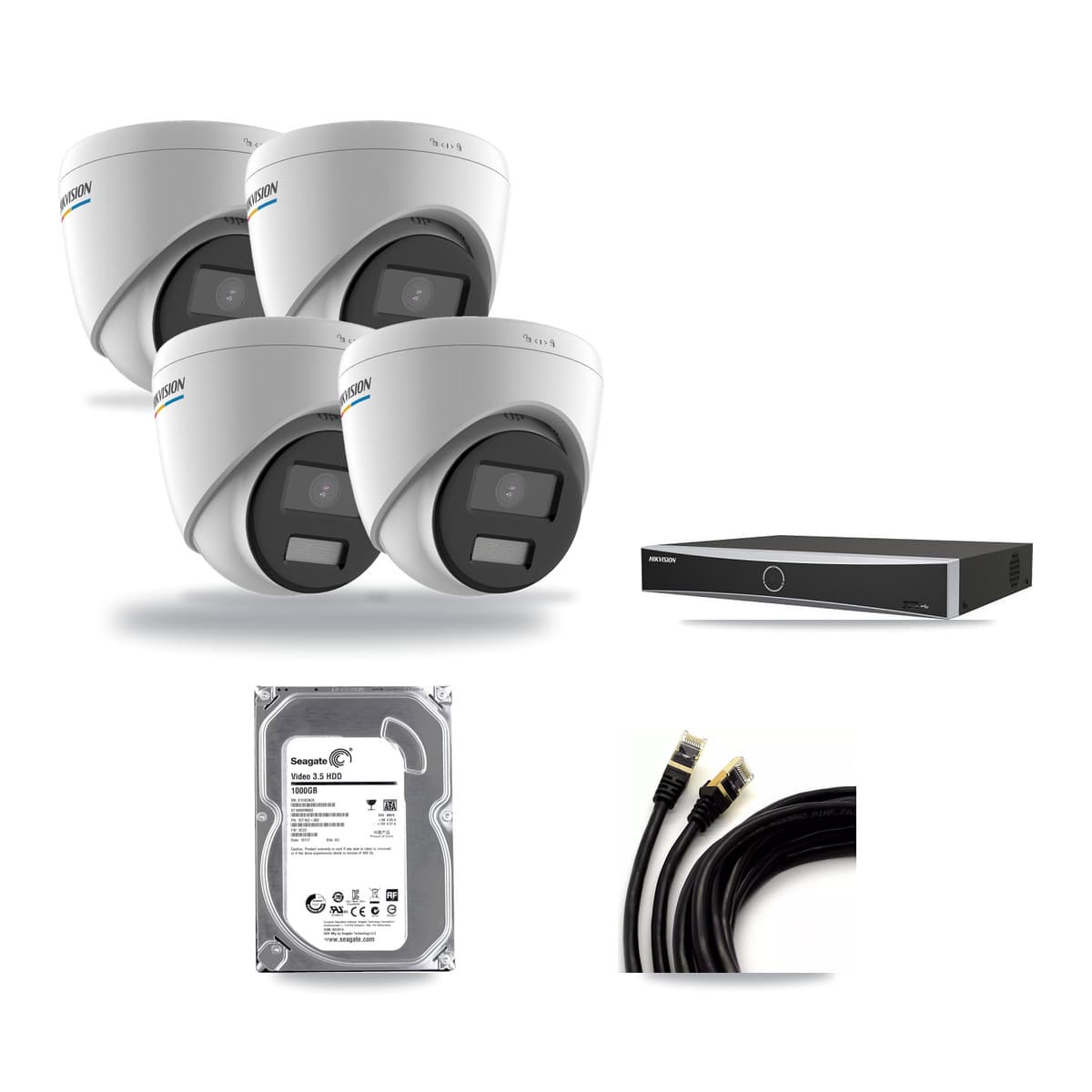 Hikvision 4-Channel 2MP CCTV Kit — 4 Turret Cameras + 1TB Recording - Image 1