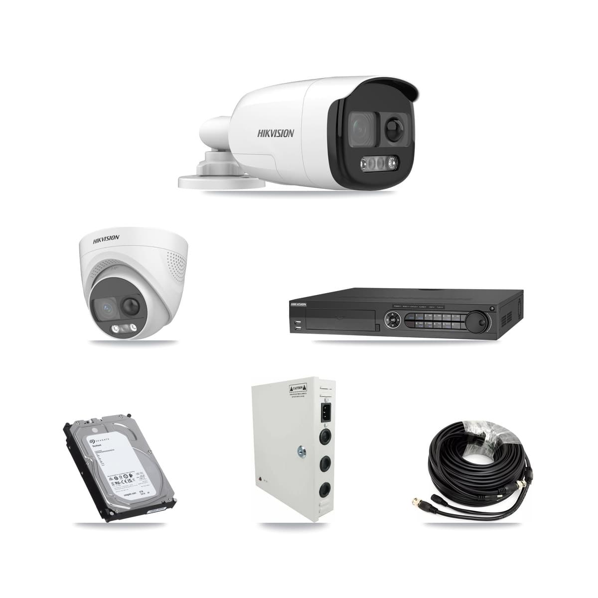 Hikvision 32-Channel 5MP CCTV Kit — 15 DS-2CE12KF3T Bullet + 15 DS-2CE72KF3T Turret Cameras + 3× 6TB Recording
