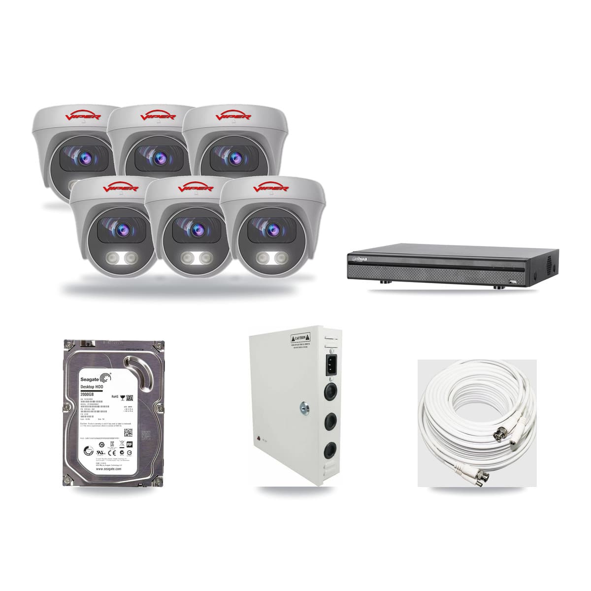 Viper & Dahua 8-Channel 5MP CCTV Kit — 6 Cameras + 2TB Recording - Image 1