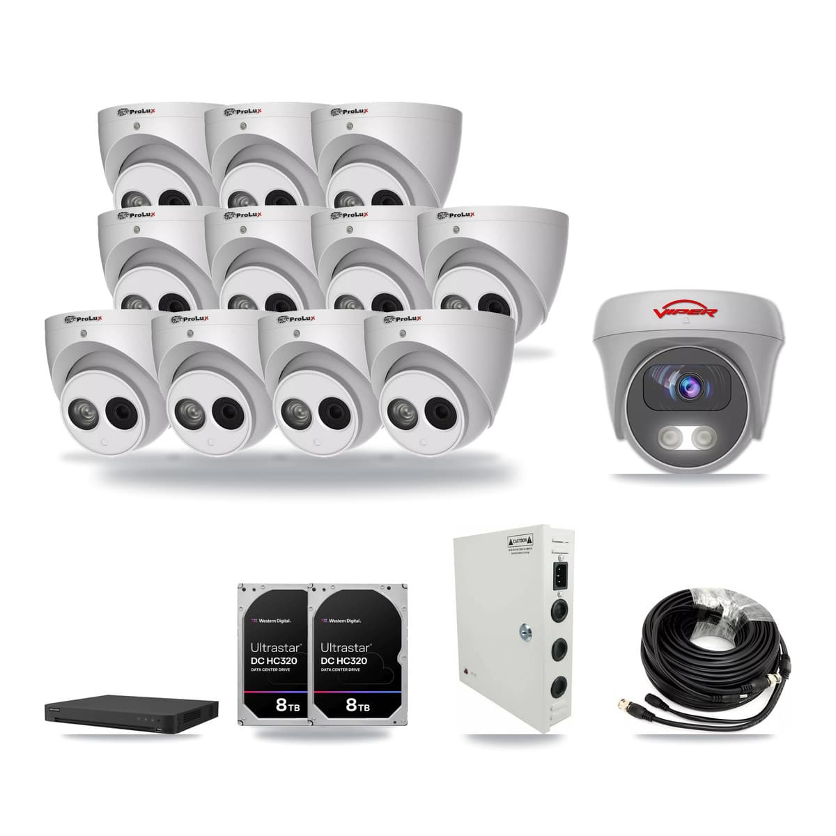 32-Channel 4MP – 5MP CCTV Kit — 11 4MP Turret + 1 5MP Cameras + 2× 8TB Recording - Image 1