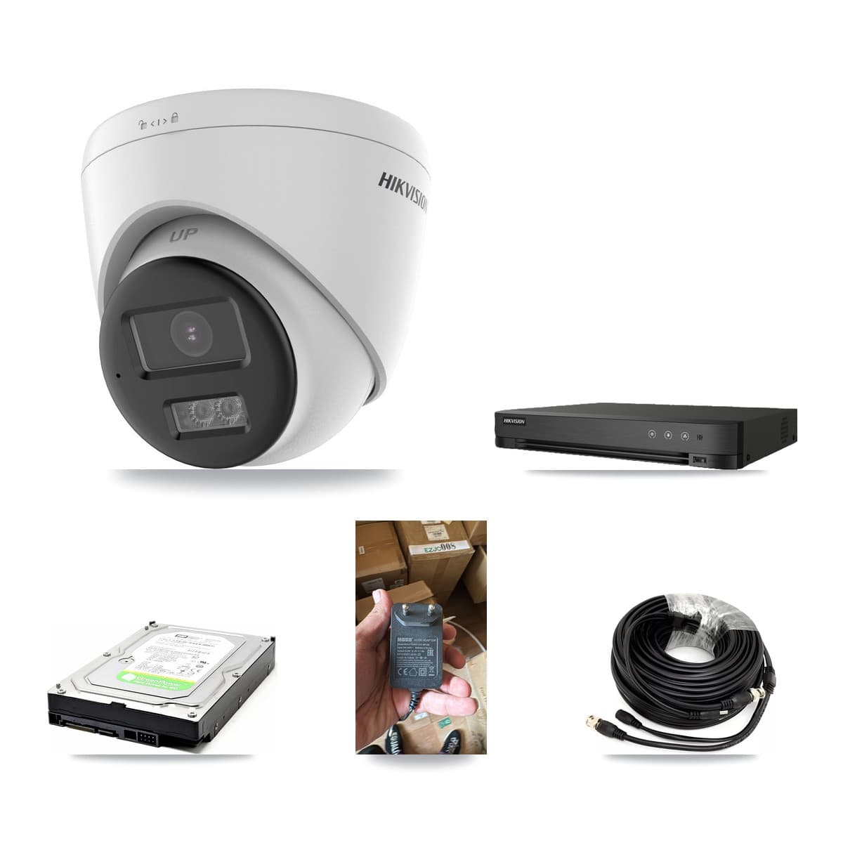 Hikvision 8-Channel 5MP CCTV Kit — 1 DS-2CE78K0T-LTS Turret Camera + 1TB Recording (IDS-7208HQHI-M1/XT Recorder)