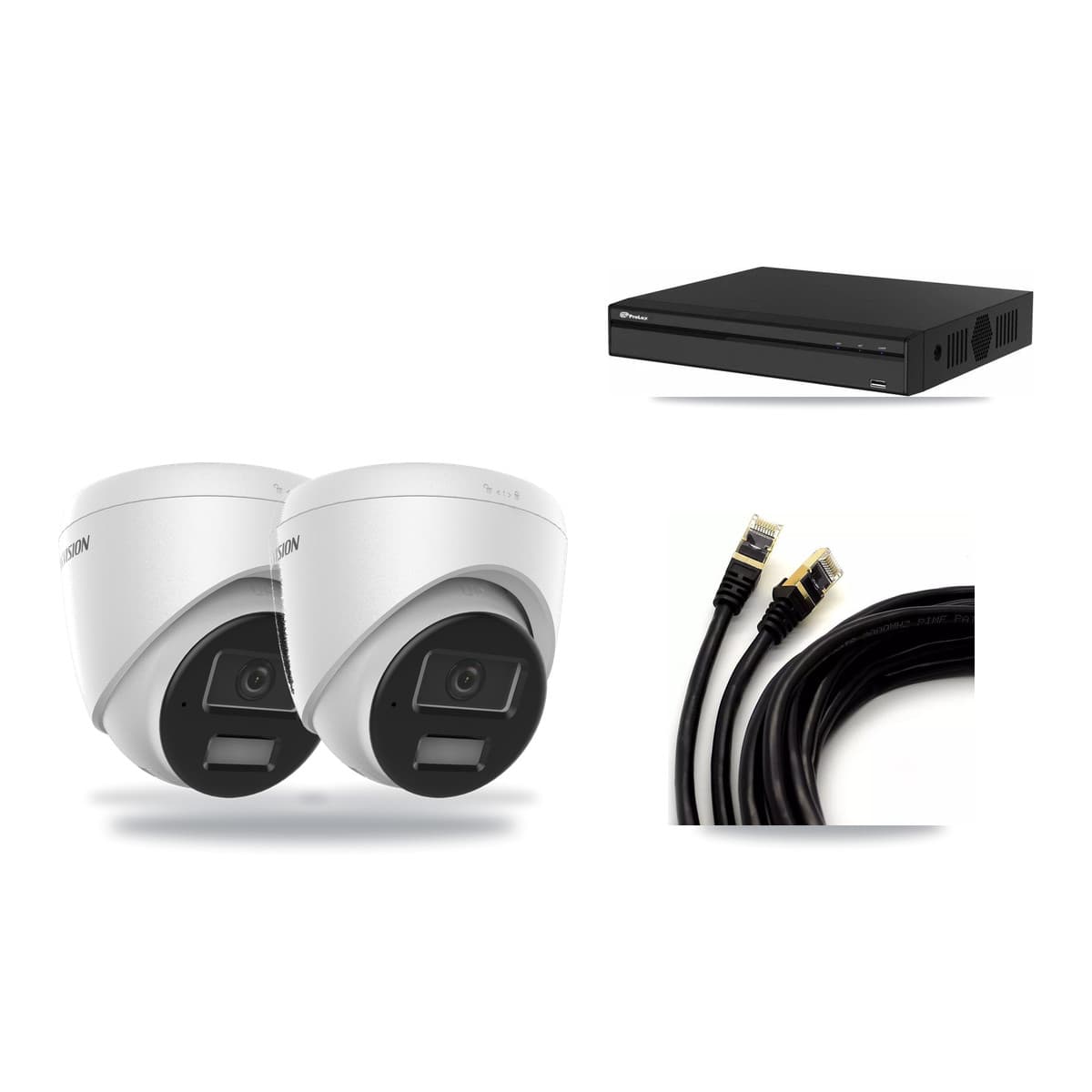 Hikvision & Prolux 4-Channel 4MP CCTV Kit — 2 DS-2CD1343G2 Turret Cameras + 3TB Recording - Image 1