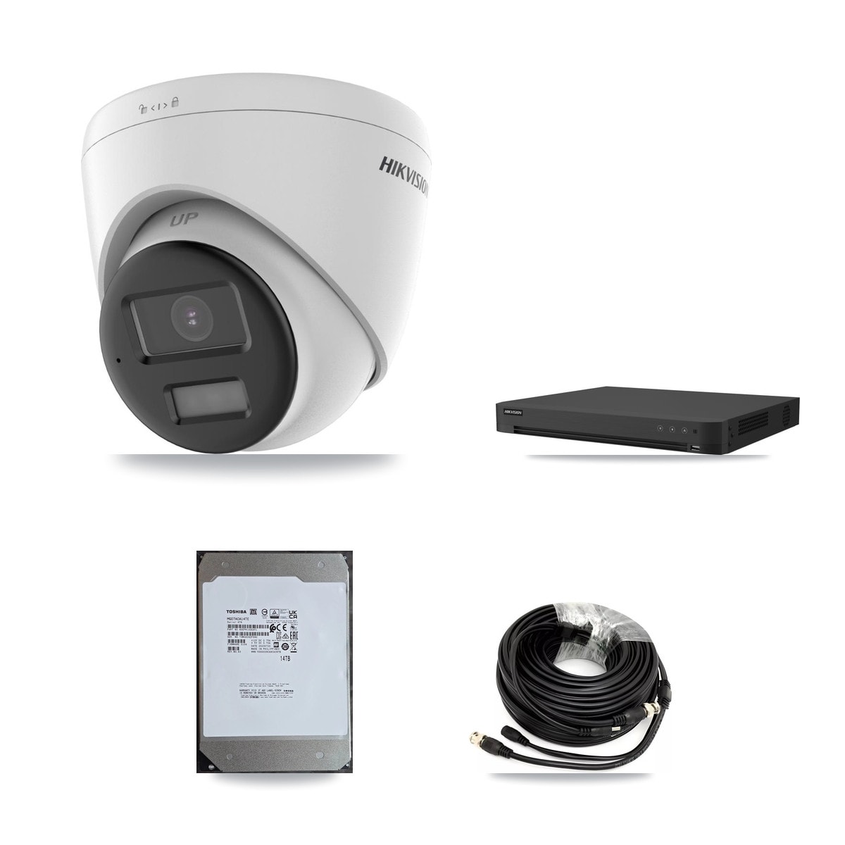 Hikvision iDS-7216HUHI-M2/XT 16-Channel DVR CCTV Kit — 5× DS-2CE78U0T-LPTS 4K Cameras + 14TB HDD - Image 1