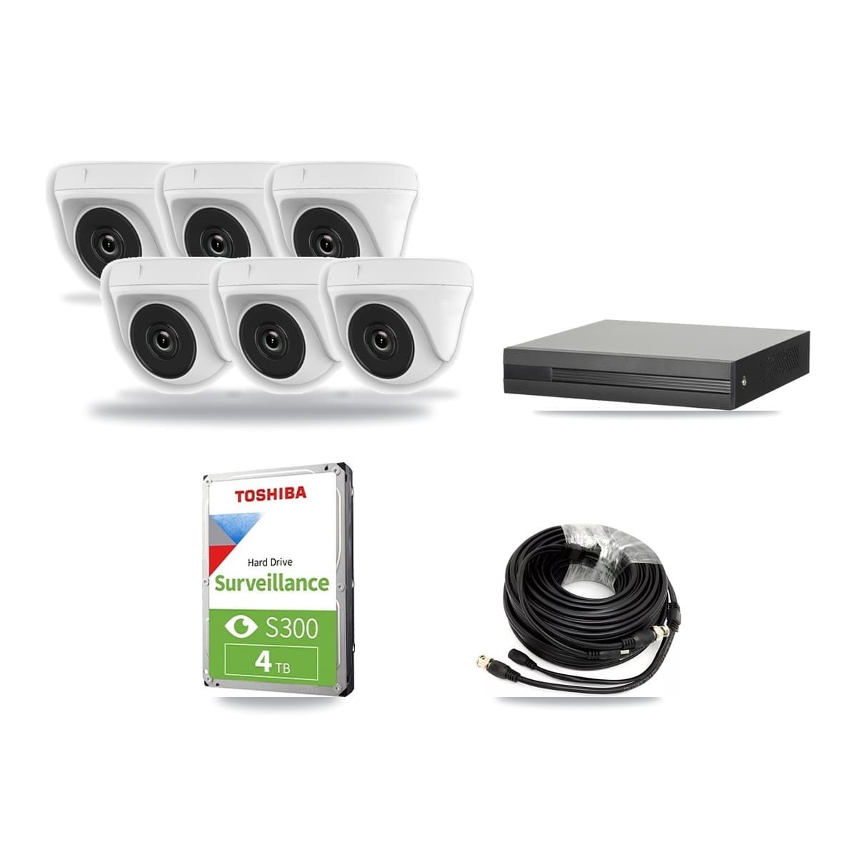 16-Channel 2MP CCTV Kit — 6 Dome Cameras + 4TB Recording - Image 1