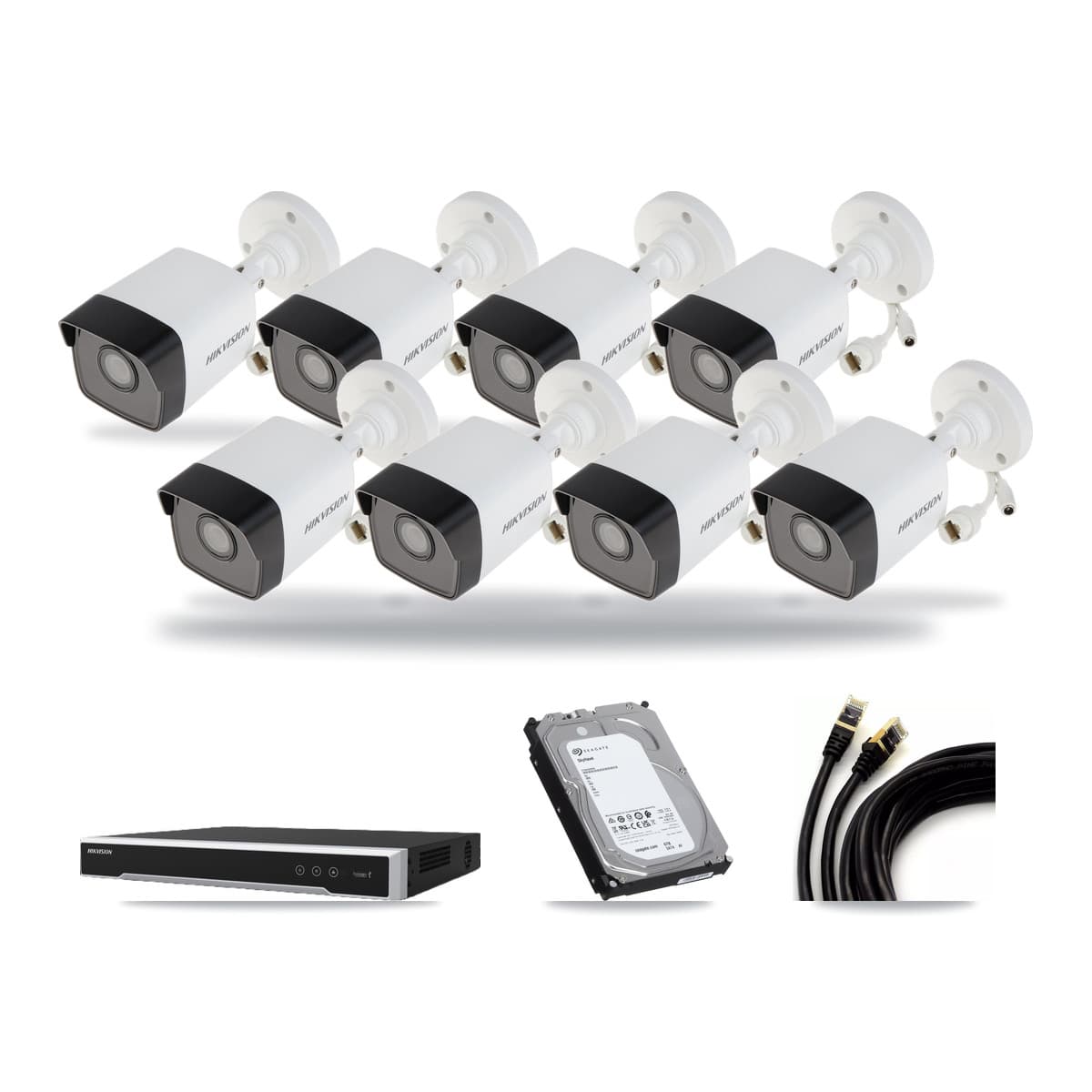 Hikvision 16-Channel 5MP CCTV Kit — 8 Bullet Cameras + 6TB Recording (DS-7616NI-M2 Recorder) - Image 1