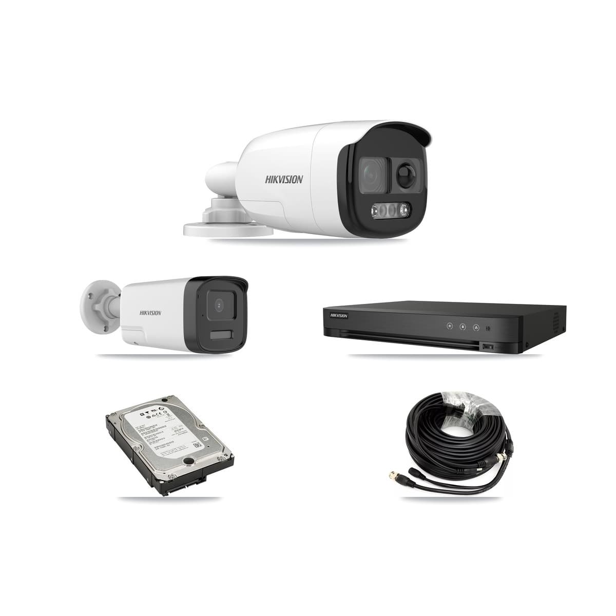 Hikvision 4-Channel 5MP CCTV Kit — 2 DS-2CE12KF3T + 2 DS-2CE17K0T Bullet Cameras + 5TB Recording