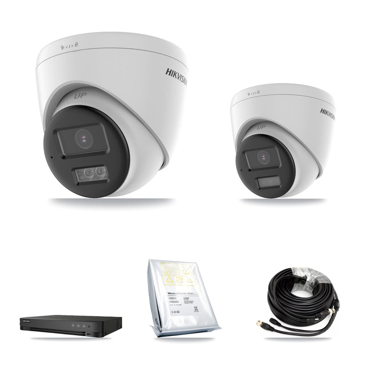 Hikvision 8-Channel 5MP CCTV Kit — 1 DS-2CE78K0T + 5 DS-2CE78K0T Turret Cameras + 8TB Recording (IDS-7208HQHI Recorder) - Image 1
