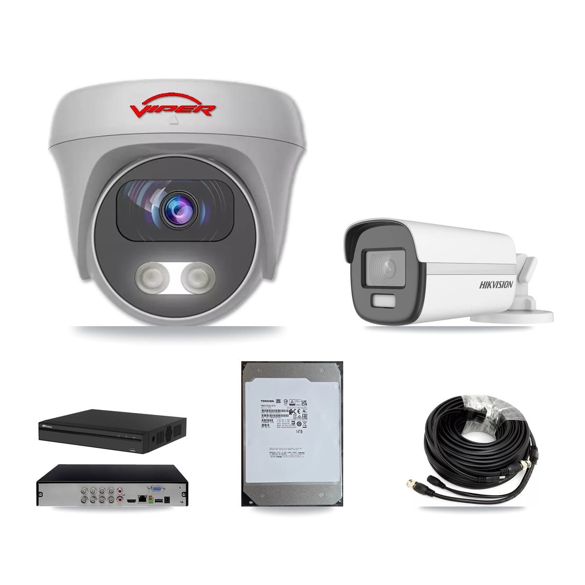 8-Channel 5MP – 4K CCTV Kit — 2 4K Bullet + 6 5MP Cameras + 14TB Recording - Image 1