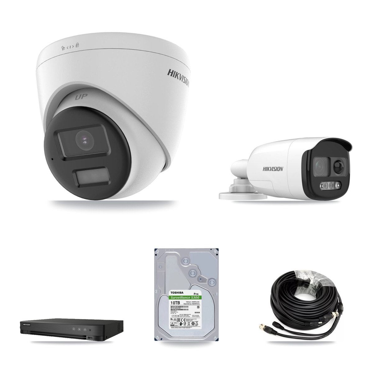 Hikvision 8-Channel 5MP – 4K CCTV Kit — 1 5MP Bullet + 5 4K Turret Cameras + 10TB Recording - Image 1