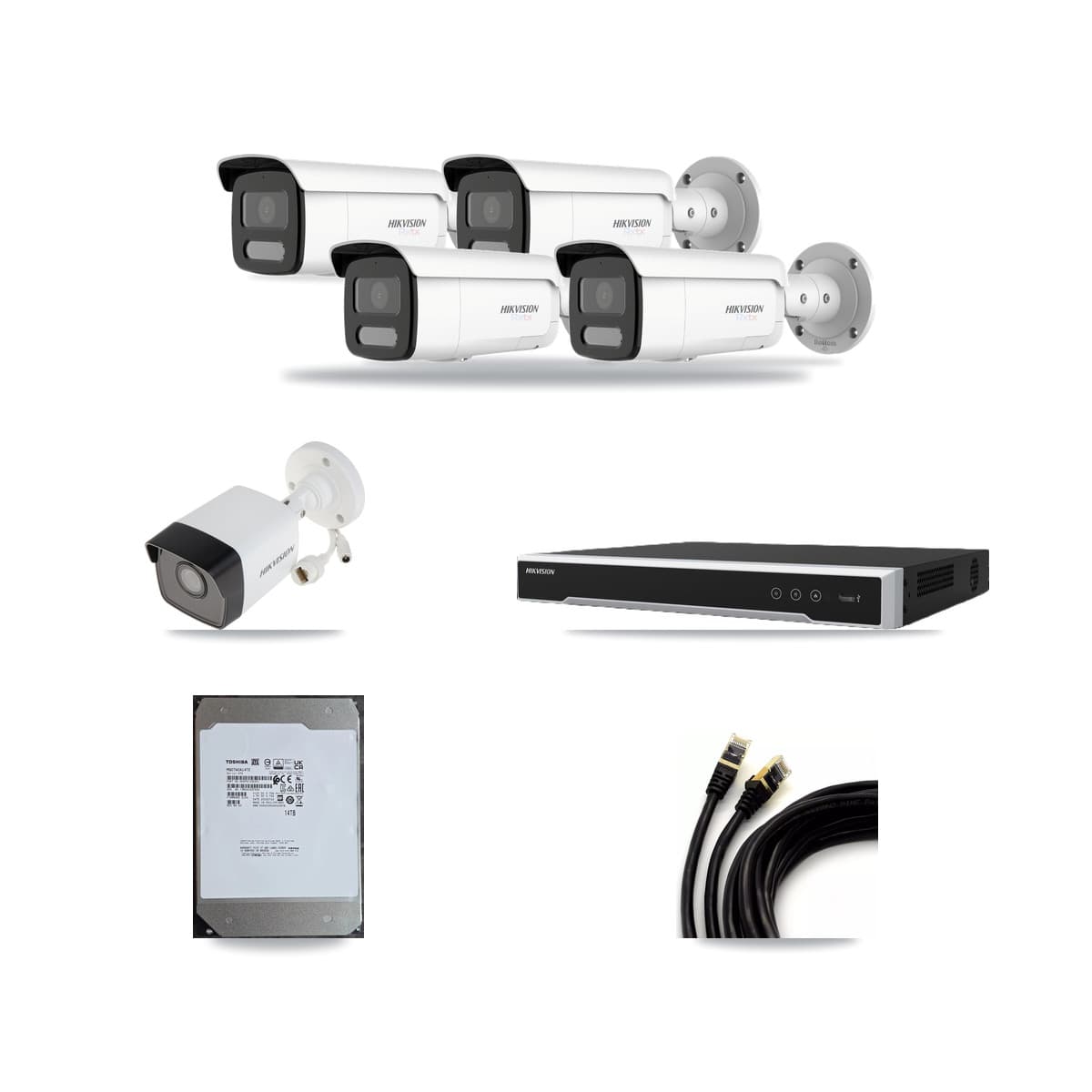 Hikvision 8-Channel 5MP – 4K CCTV Kit — 1 5MP + 4 4K Bullet Cameras + 14TB Recording - Image 1