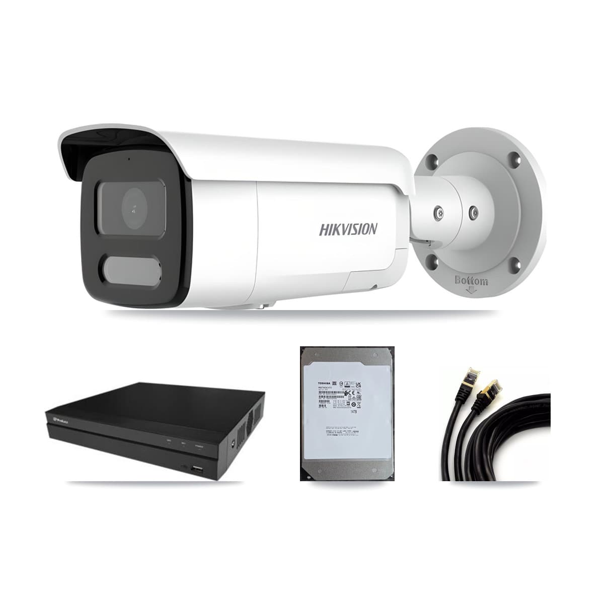 Hikvision & Prolux 16-Channel 4MP – 4K CCTV Kit — 14 4MP + 1 4K Bullet Cameras + 14TB Recording