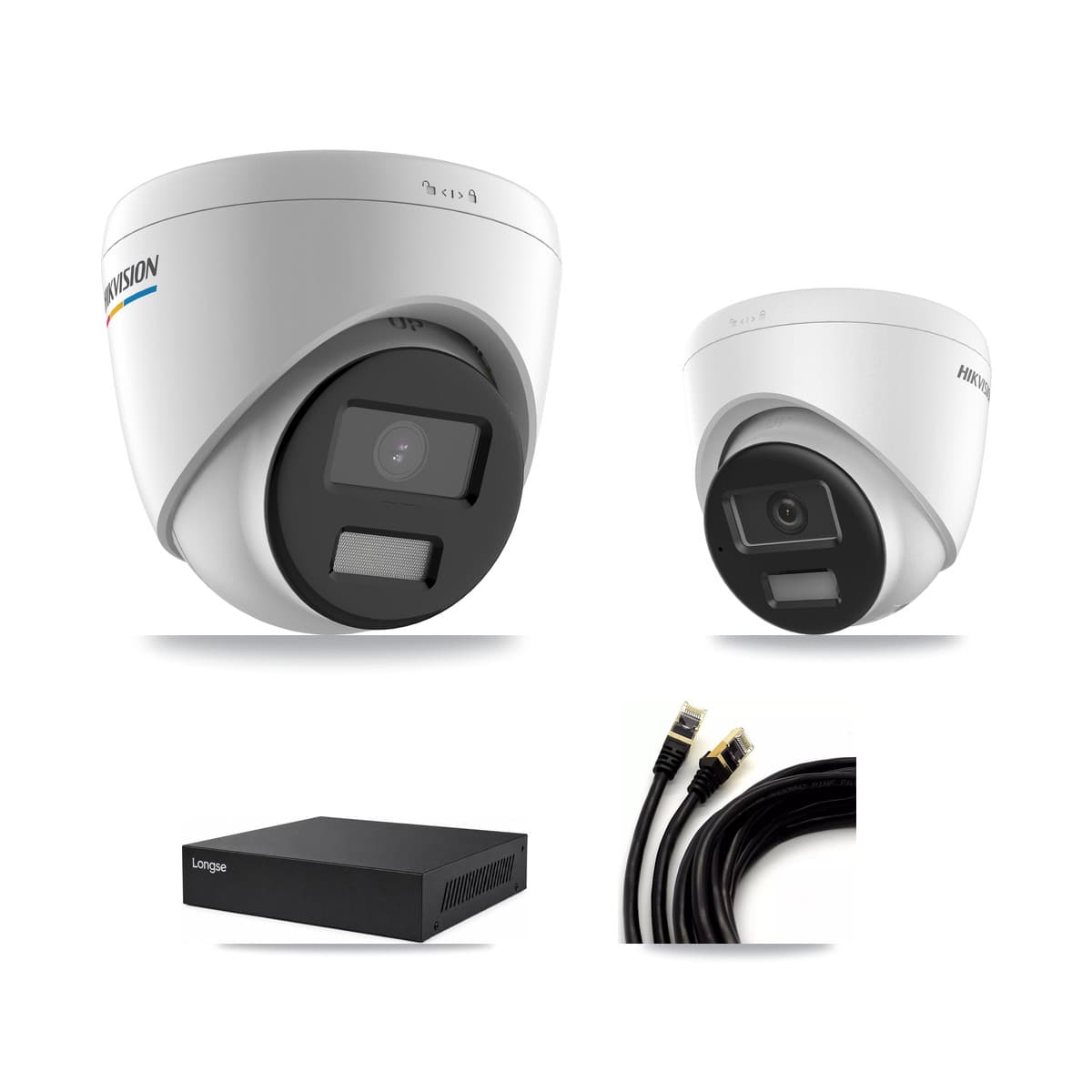Hikvision & Longse 8-Channel 2MP – 4K CCTV Kit — 7 2MP + 1 4K Turret Cameras + 8TB Recording