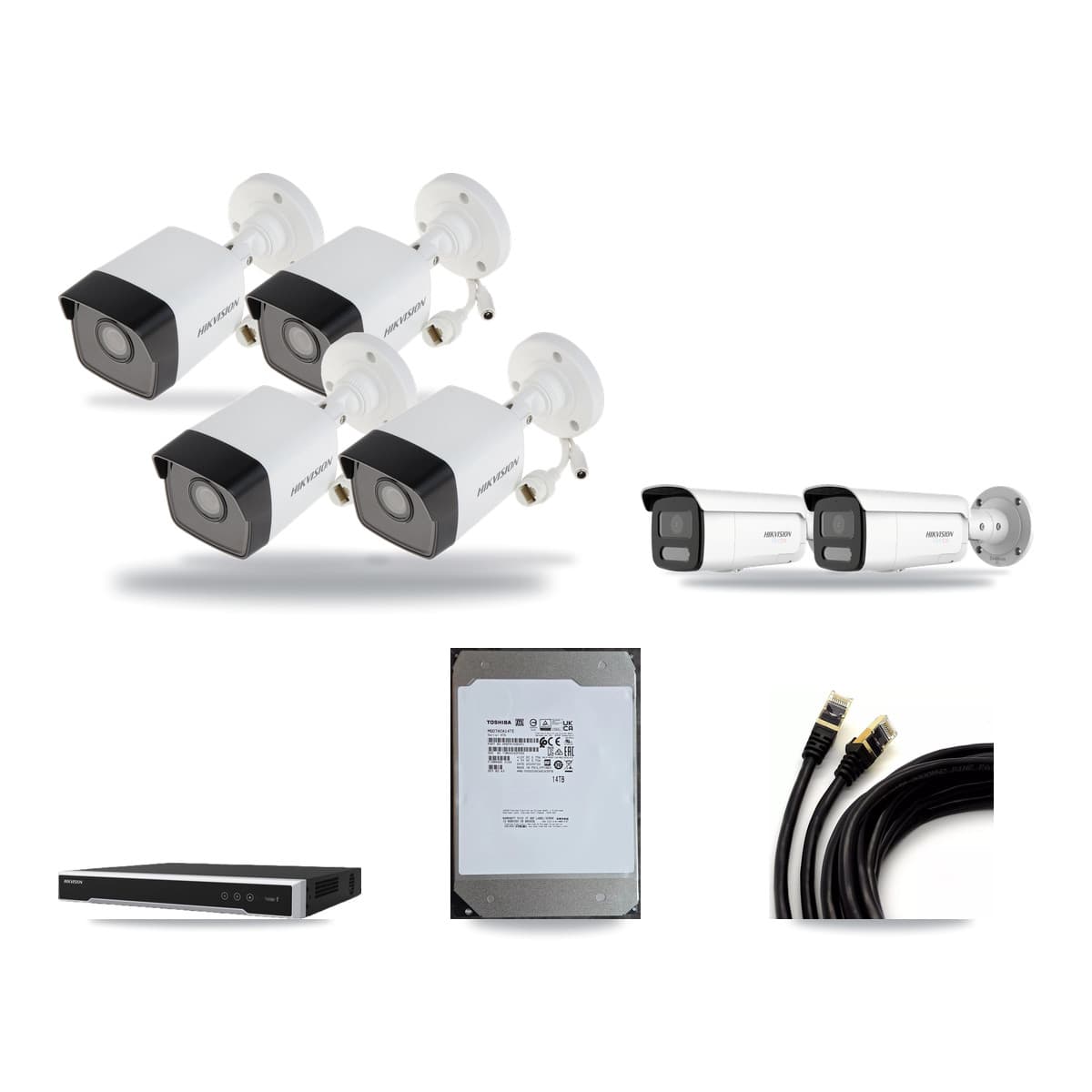 Hikvision 8-Channel 5MP – 4K CCTV Kit — 4 5MP + 2 4K Bullet Cameras + 14TB Recording - Image 1