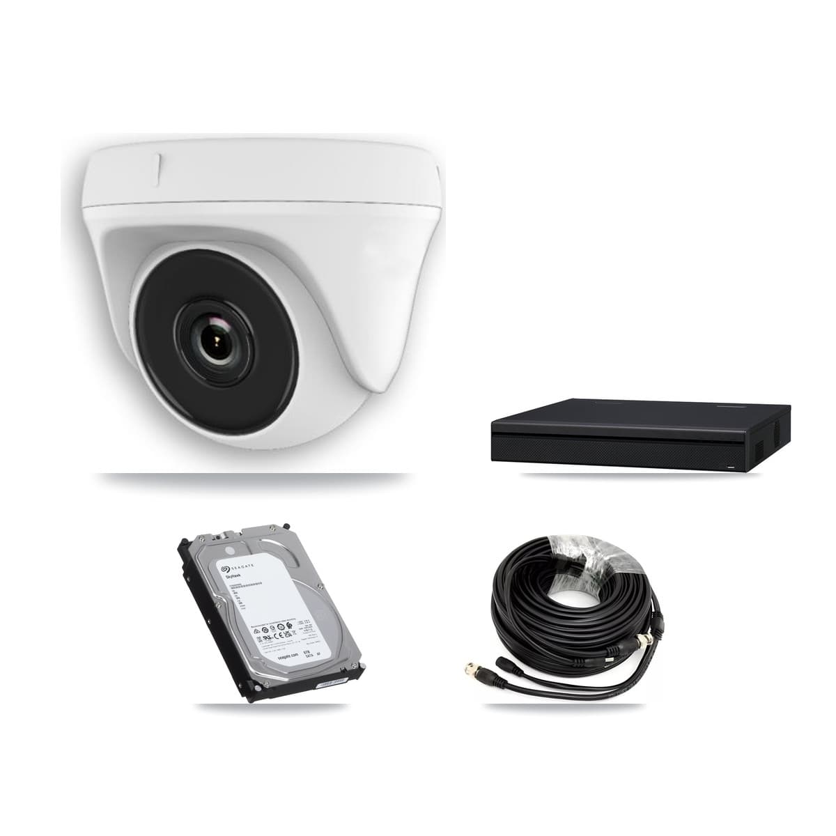 8-Channel 2MP CCTV Kit — 8 White Dome Cameras + 6TB Recording (XVR-3108AD Recorder)