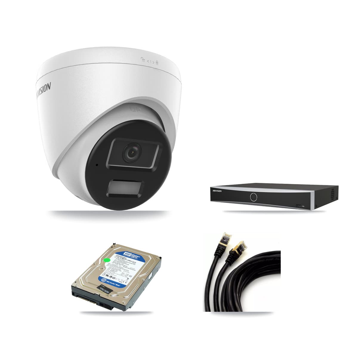 Hikvision 4-Channel 4MP CCTV Kit — 1 DS-2CD1343G2 Turret Camera + 500GB Recording - Image 1