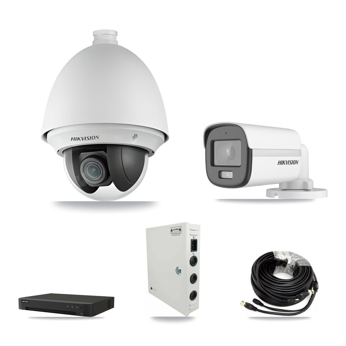 Hikvision 16-Channel 2MP – 5MP CCTV Kit — 9 2MP PTZ + 1 5MP Bullet Cameras + 8TB Recording