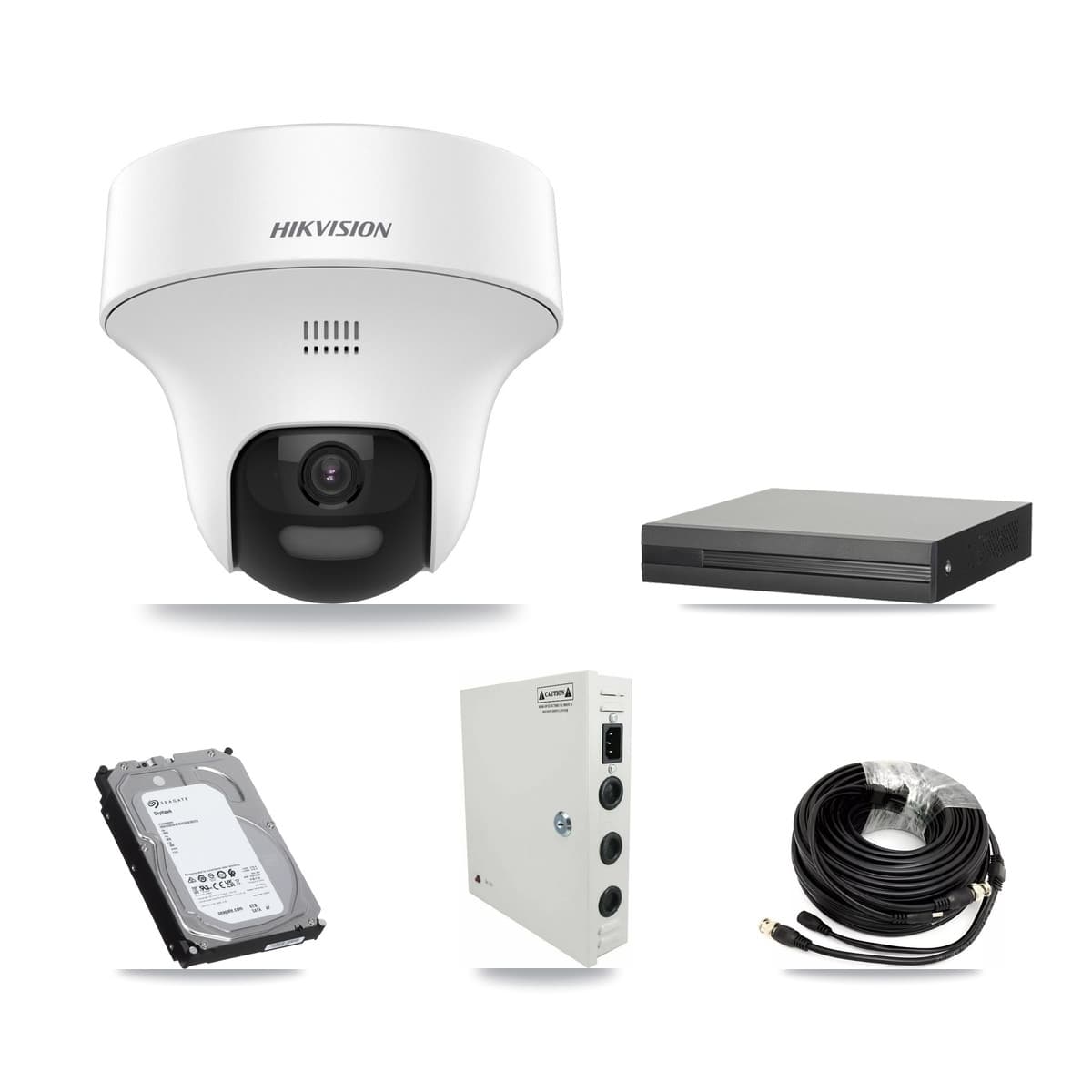Hikvision 16-Channel 5MP CCTV Kit — 12 DS-2CE70K0T Turret Cameras + 6TB Recording (XVR-3116HS Recorder)