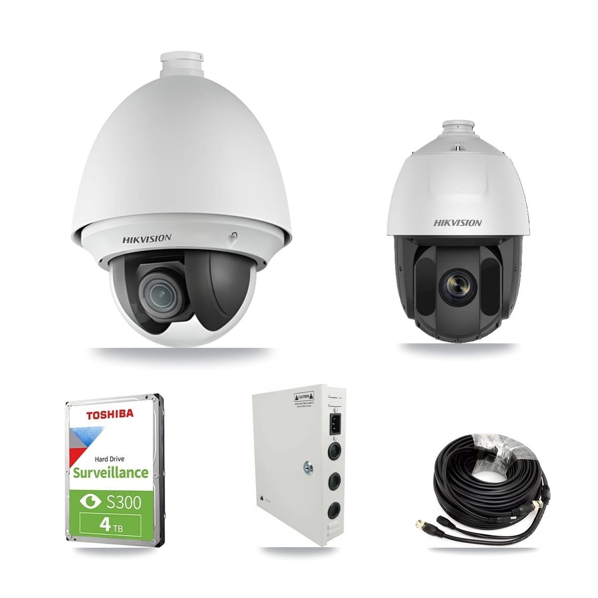 Hikvision & Prolux 8-Channel 2MP CCTV Kit — 5 DS-2AE4225T + 1 DS-2AE5225TI PTZ Cameras + 4TB Recording (PXD-5208AN Recorder)