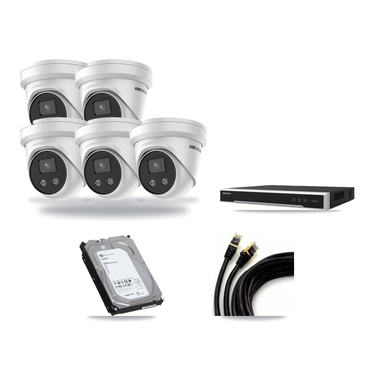 Hikvision 8-Channel 5MP CCTV Kit — 5 Turret + 1 Dome Cameras + 6TB Recording - Image 1
