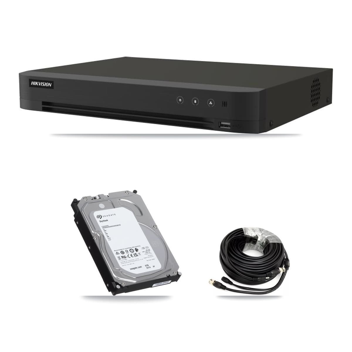 Hikvision 16-Channel 5MP CCTV Kit — 4 DS-2CE71H0T Turret Cameras + 6TB Recording (IDS-7216HQHI Recorder)