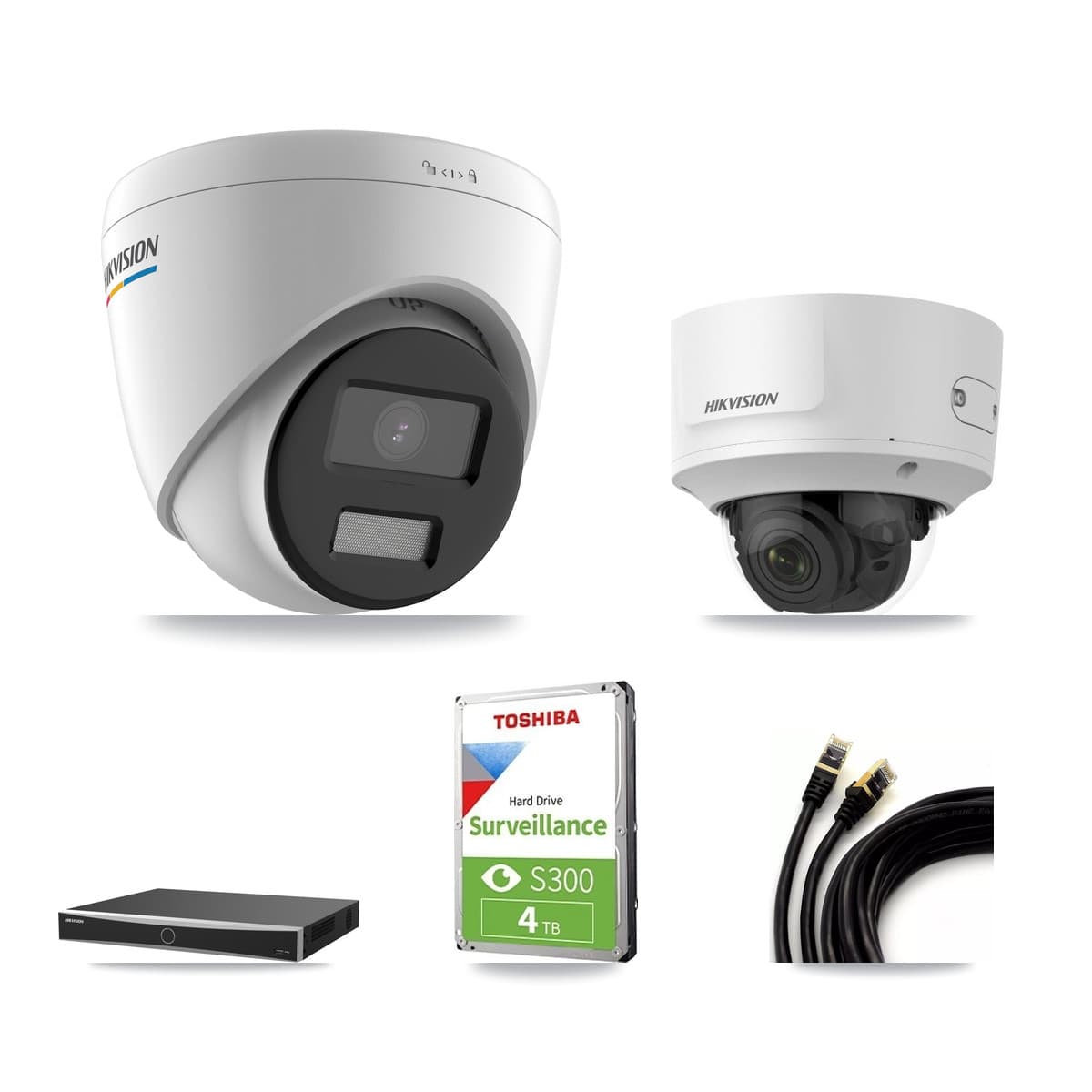 Hikvision 16-Channel 2MP CCTV Kit — 5 Turret + 1 Dome Cameras + 4TB Recording (DS-7616NXI Recorder)