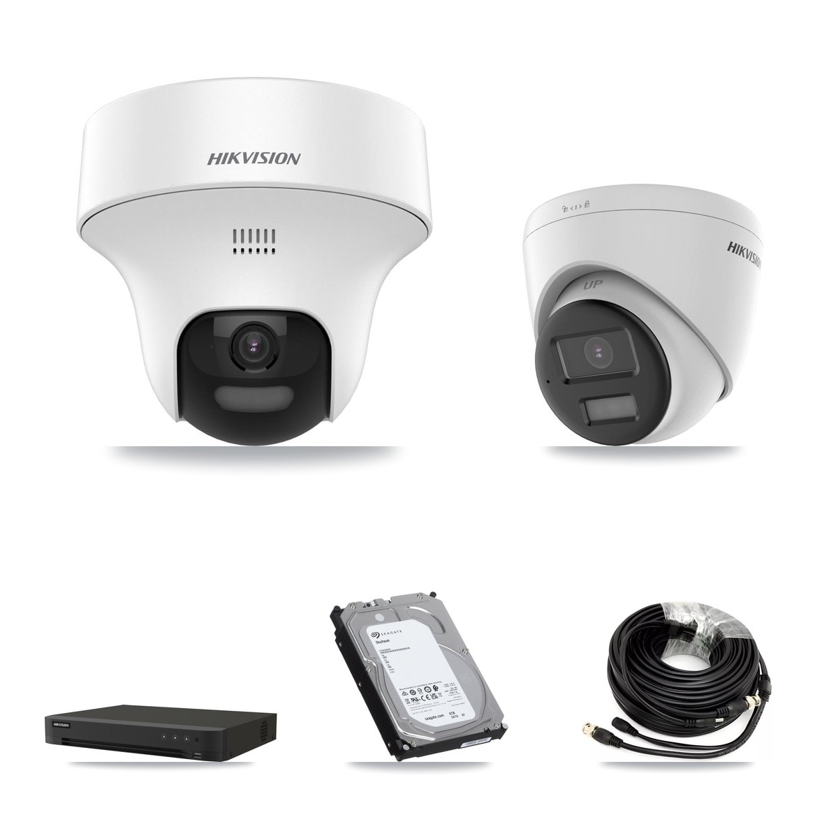 Hikvision IDS-7216HQHI-M1/XT 16-Channel DVR CCTV Kit — 7× DS-2CE70K0T-PTLTS Turret + 1× DS-2CE78K0T-LPTS Turret 5MP Cameras + 6TB HDD