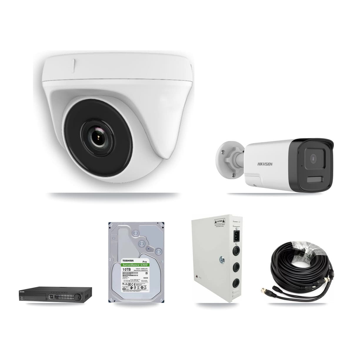 Hikvision 32-Channel 2MP – 5MP CCTV Kit — 10 5MP Bullet + 22 2MP Dome Cameras + 3× 10TB Recording