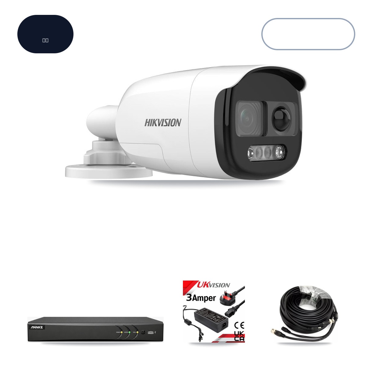 ANNKE AN-DV4-8MP-D941BB 4-Channel DVR CCTV Kit — 4× Hikvision DS-2CE12KF3T-PIRXO 5MP Cameras + 6TB HDD - Image 1