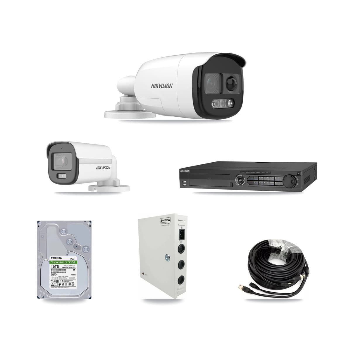 Hikvision 32-Channel 5MP CCTV Kit — 1 DS-2CE12KF0T + 20 DS-2CE12KF3T Bullet Cameras + 3× 10TB Recording